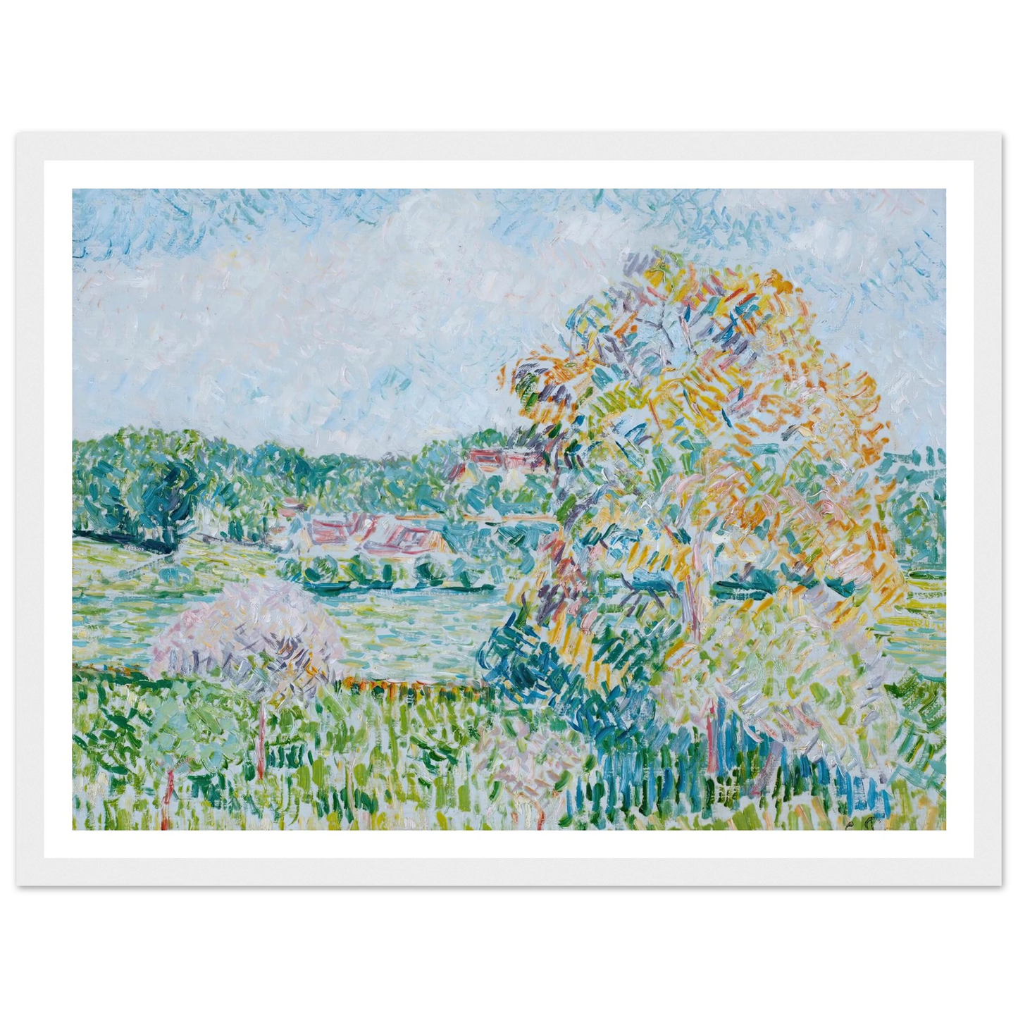 Le Grand Noyer À Eragny, Automne (circa 1890) Art Print | Camille Pissarro-Quipham Collections
