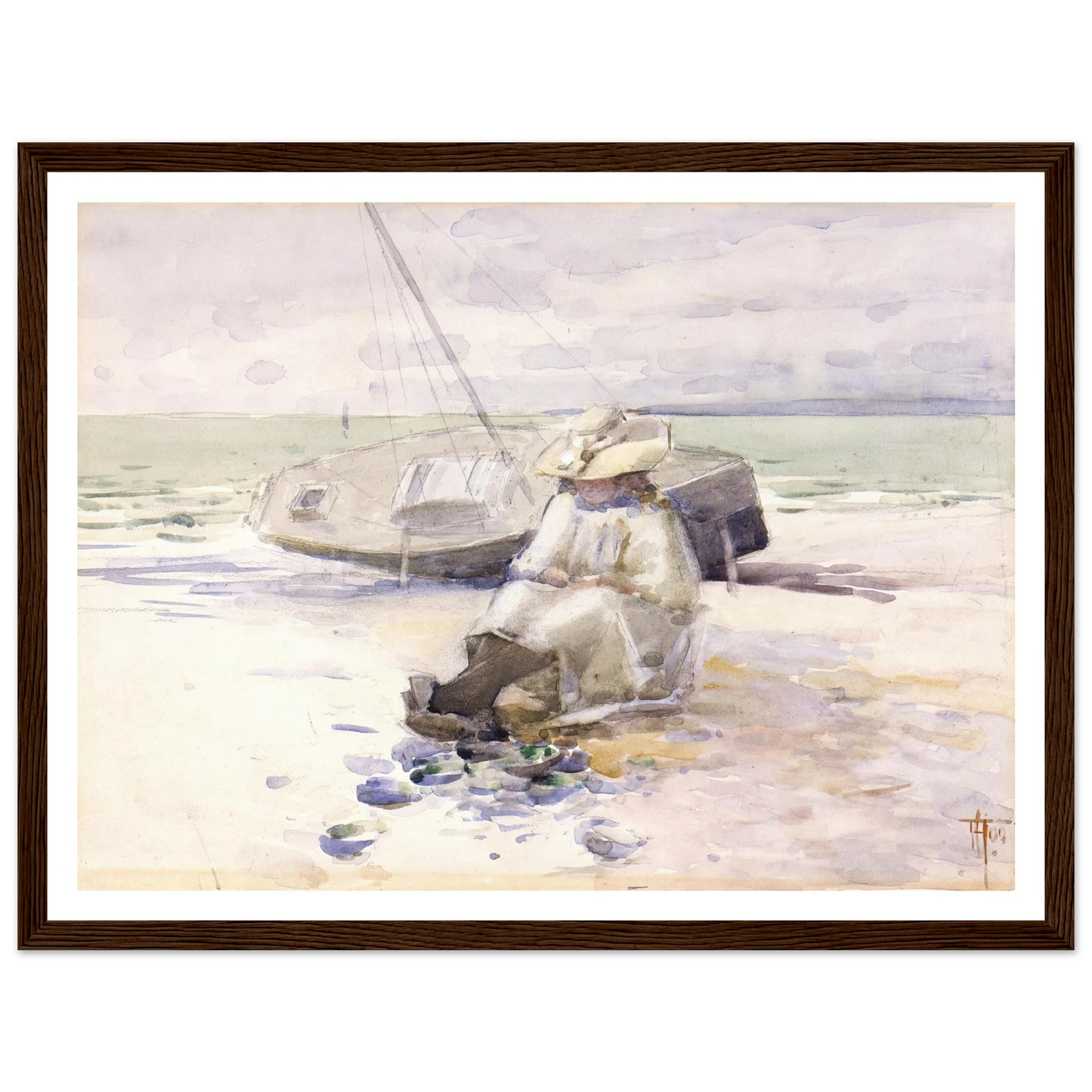 Girl on the beach (1900) Art Print | Frances Hodgkins-Quipham Collections