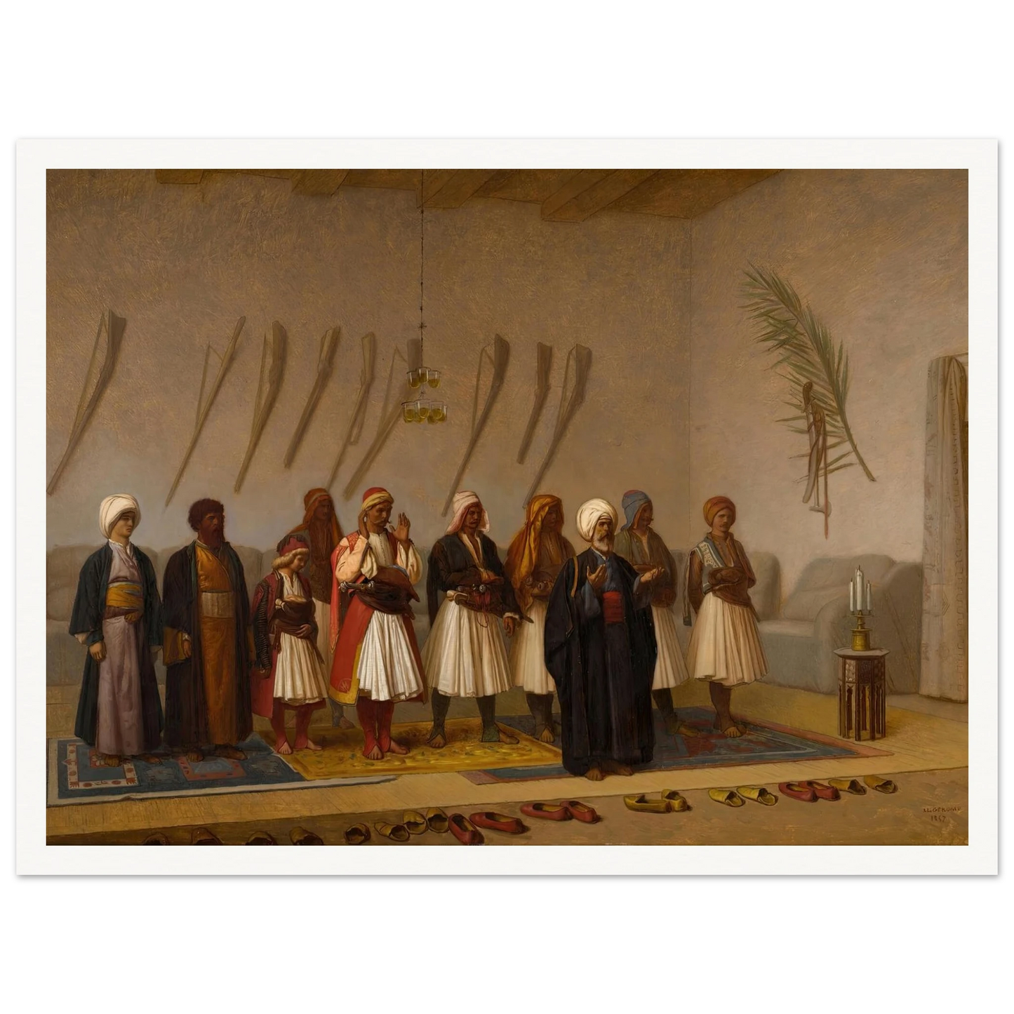 Prayer in the House of the Arnaut Chief (1857) Art Print | Jean Leon Gerome-Quipham Collections