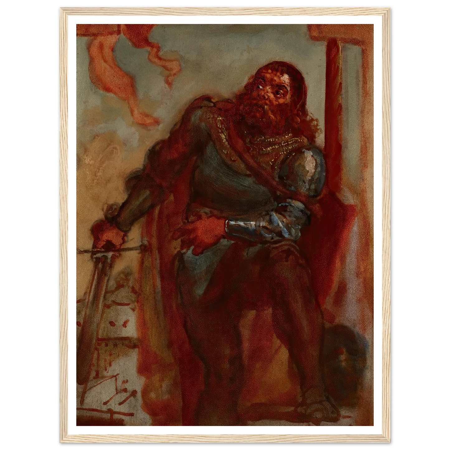 Sketch for the painting ‘Wacław Wilczek during the defence of the Benedictine monastery in Trzebice in Moravia in 1468 against Maciej Korwin’ (1876) Art Print | Jan Matejko-Quipham Collections