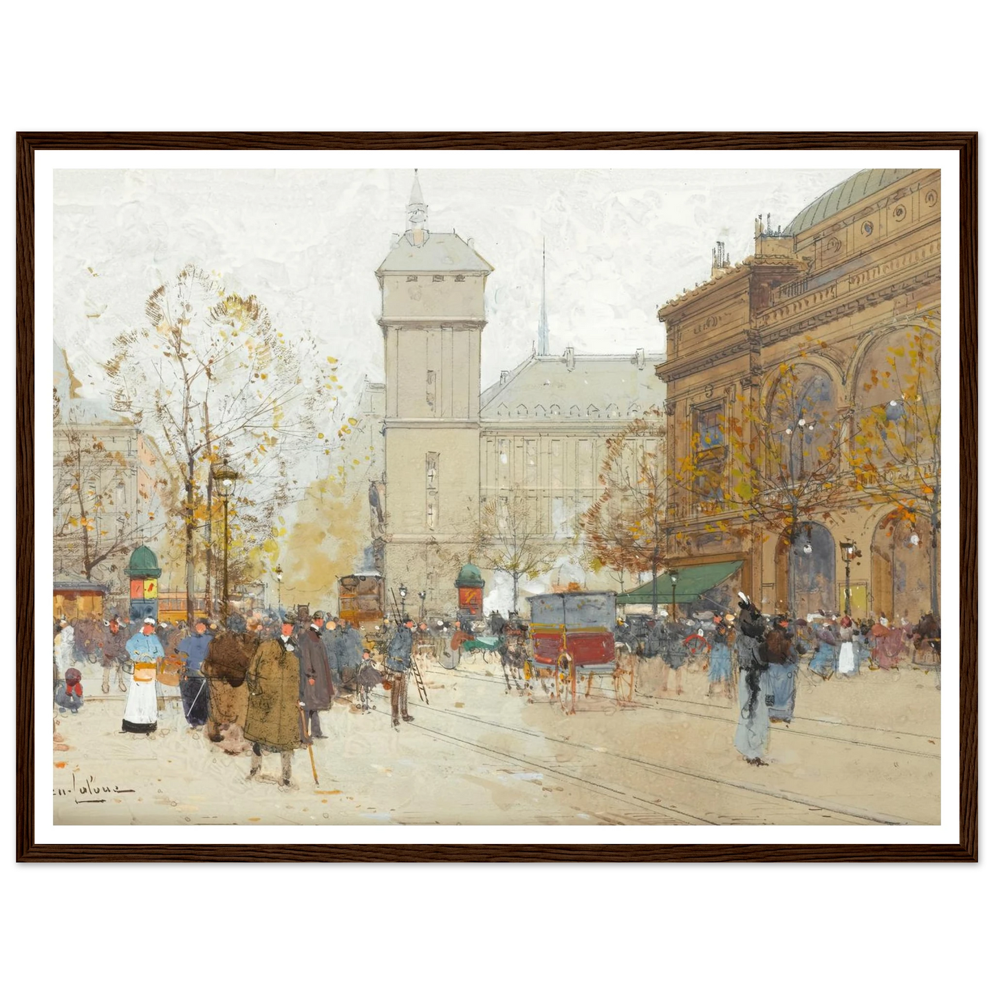 La Place Du Chatelet Art Print | Eugene Galien Laloue-Quipham Collections
