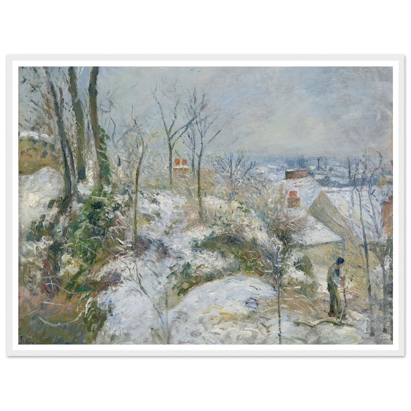 Rabbit Warren at Pontoise, Snow (1879) Art Print | Camille Pissarro-Quipham Collections