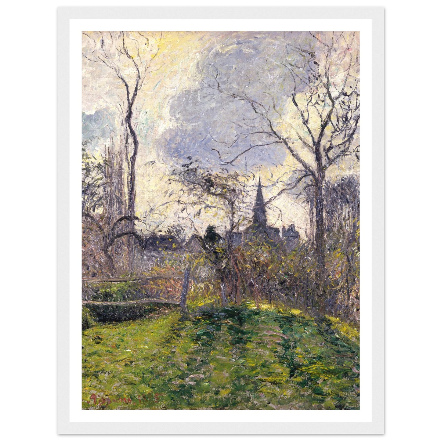 The Bell Tower of Bazincourt (1885) Art Print | Camille Pissarro-Quipham Collections