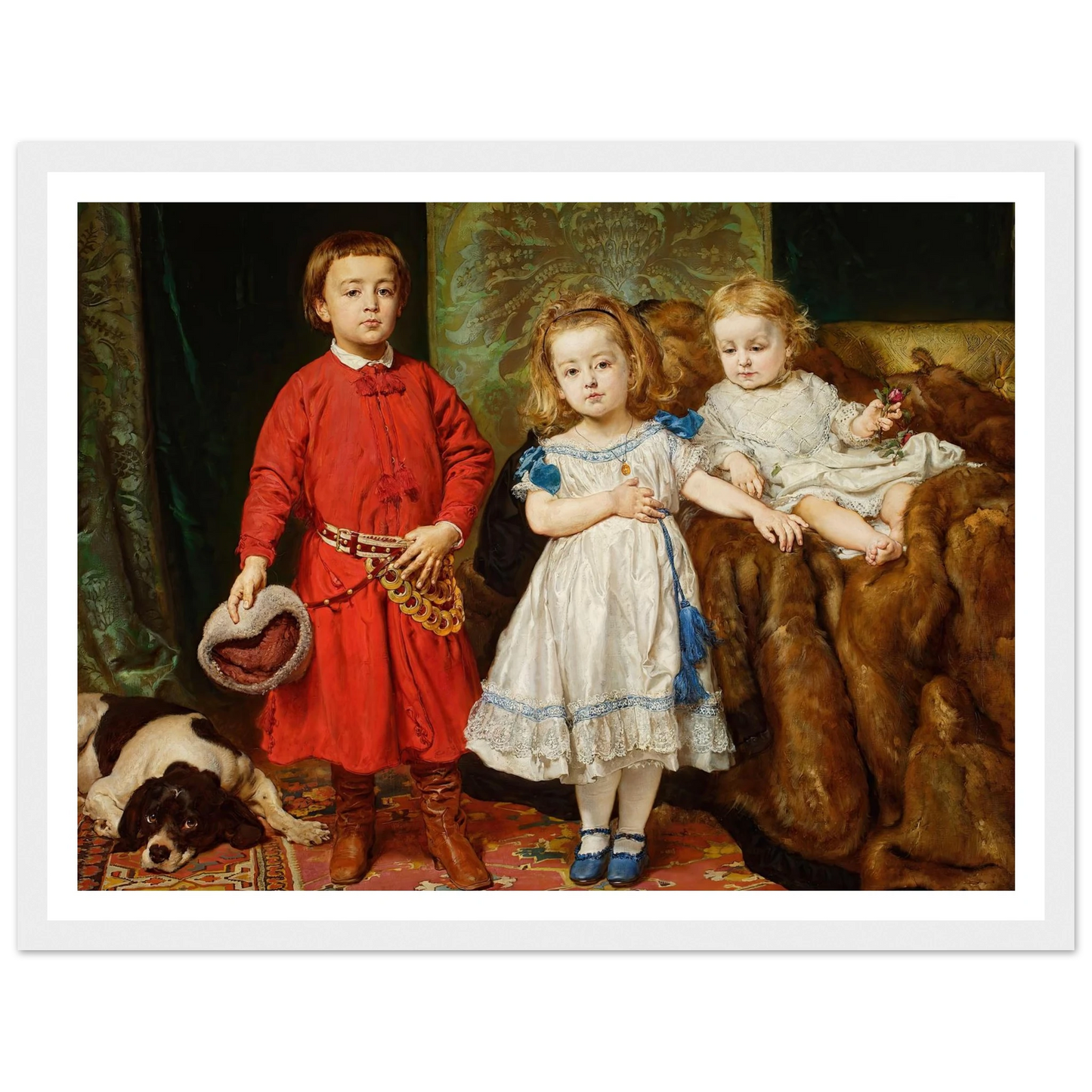 Portrait of artist’s three children, Tadeusz, Helena and Beata (1870) Art Print | Jan Matejko-Quipham Collections