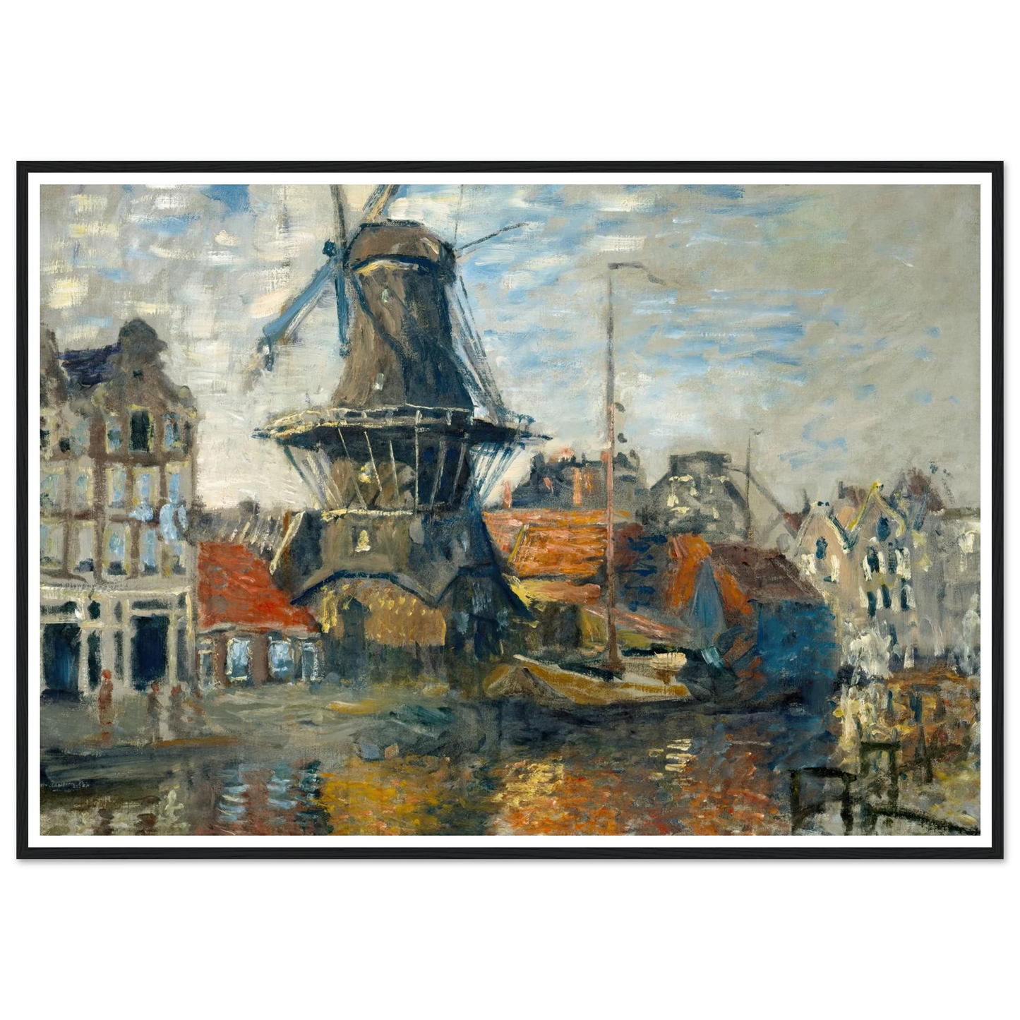 The Windmill on the Onbekende Gracht, Amsterdam (1874) Art Print | Claude Monet-Quipham Collections