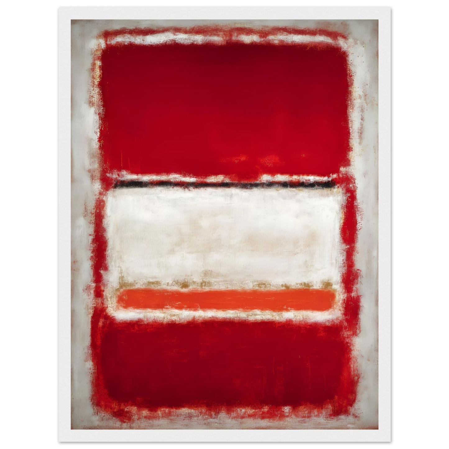 Red and White Blocks - Framed Poster - 30x40 cm / 12x16″ - Black frame