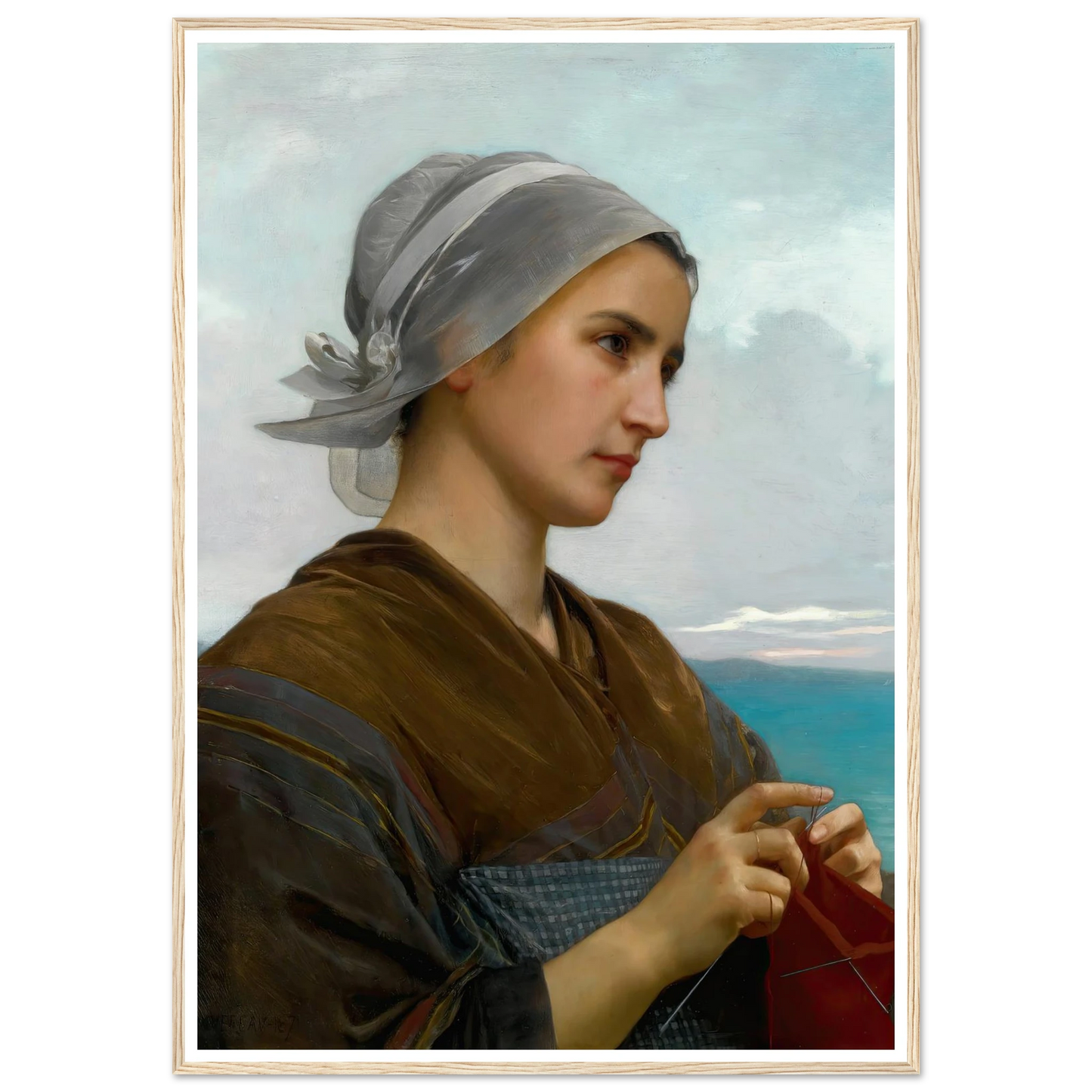 Tricoteuse Bretonne (1871) Art Print | William Bouguereau-Quipham Collections
