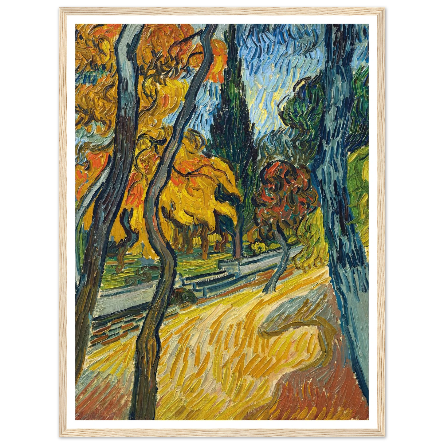 Arbres dans le jardin de l’asile (1889) Art Print | Vincent van Gogh-Quipham Collections