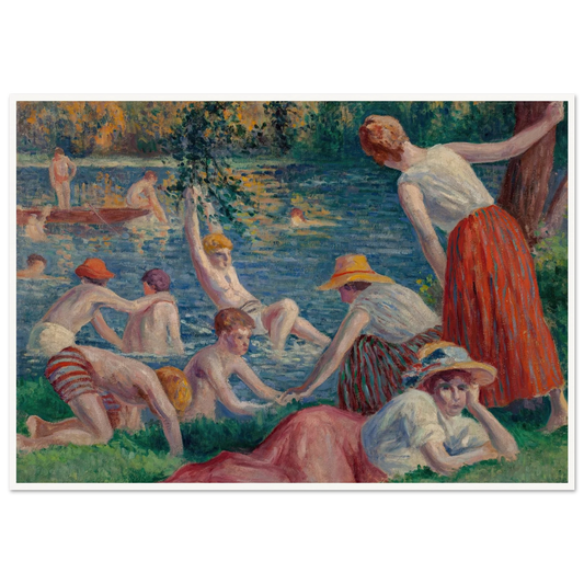 Baignade dans la Cure (1909) Art Print | Maximilien Luce-Quipham Collections