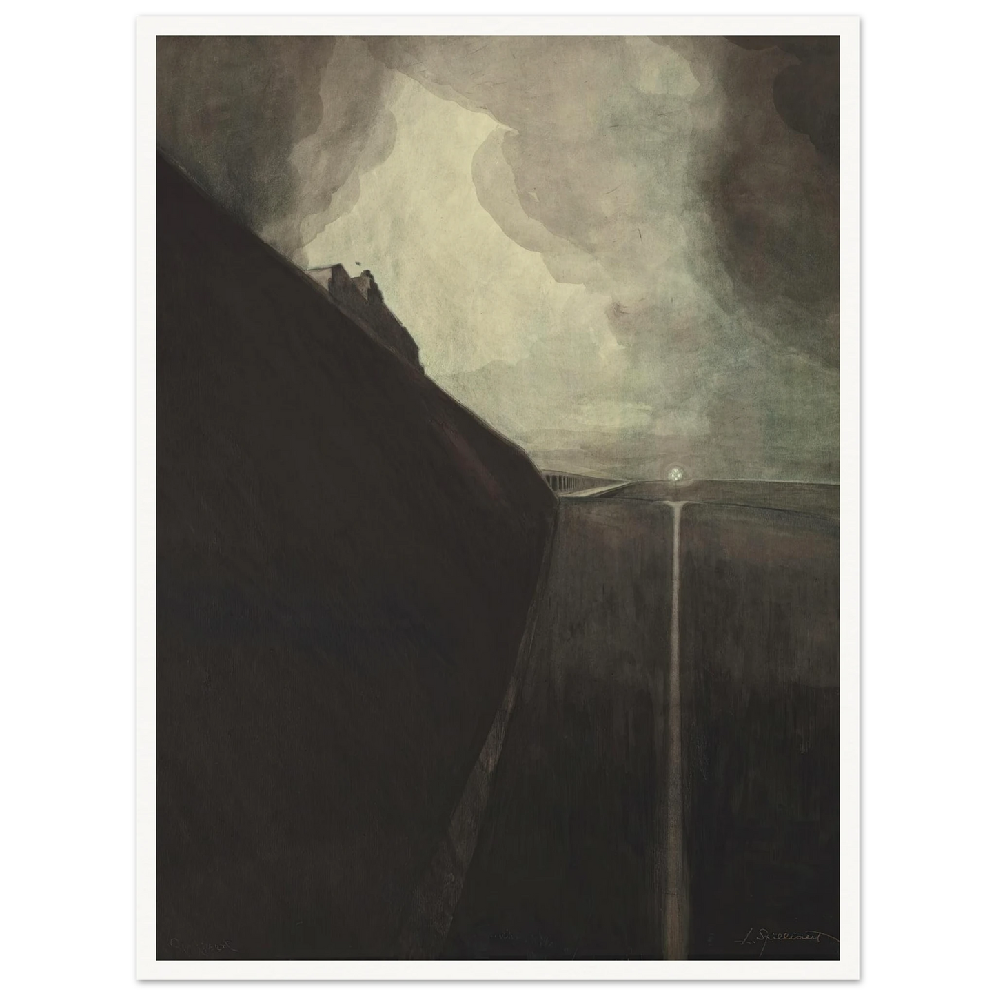 Digue et plage, Chalet Royal et galeries d’Ostende (1908) Art Print | Leon Spilliaert-Quipham Collections