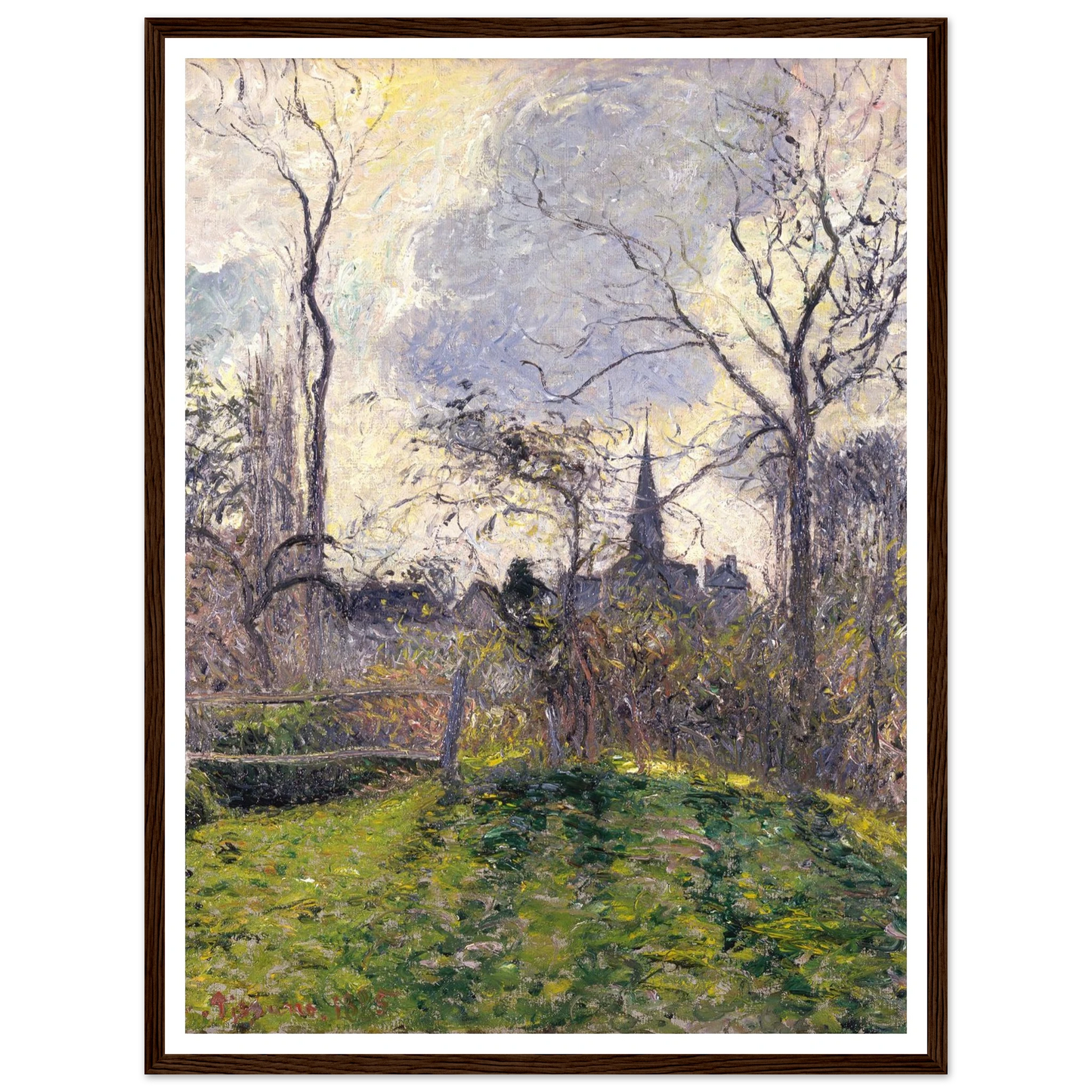 The Bell Tower of Bazincourt (1885) Art Print | Camille Pissarro-Quipham Collections