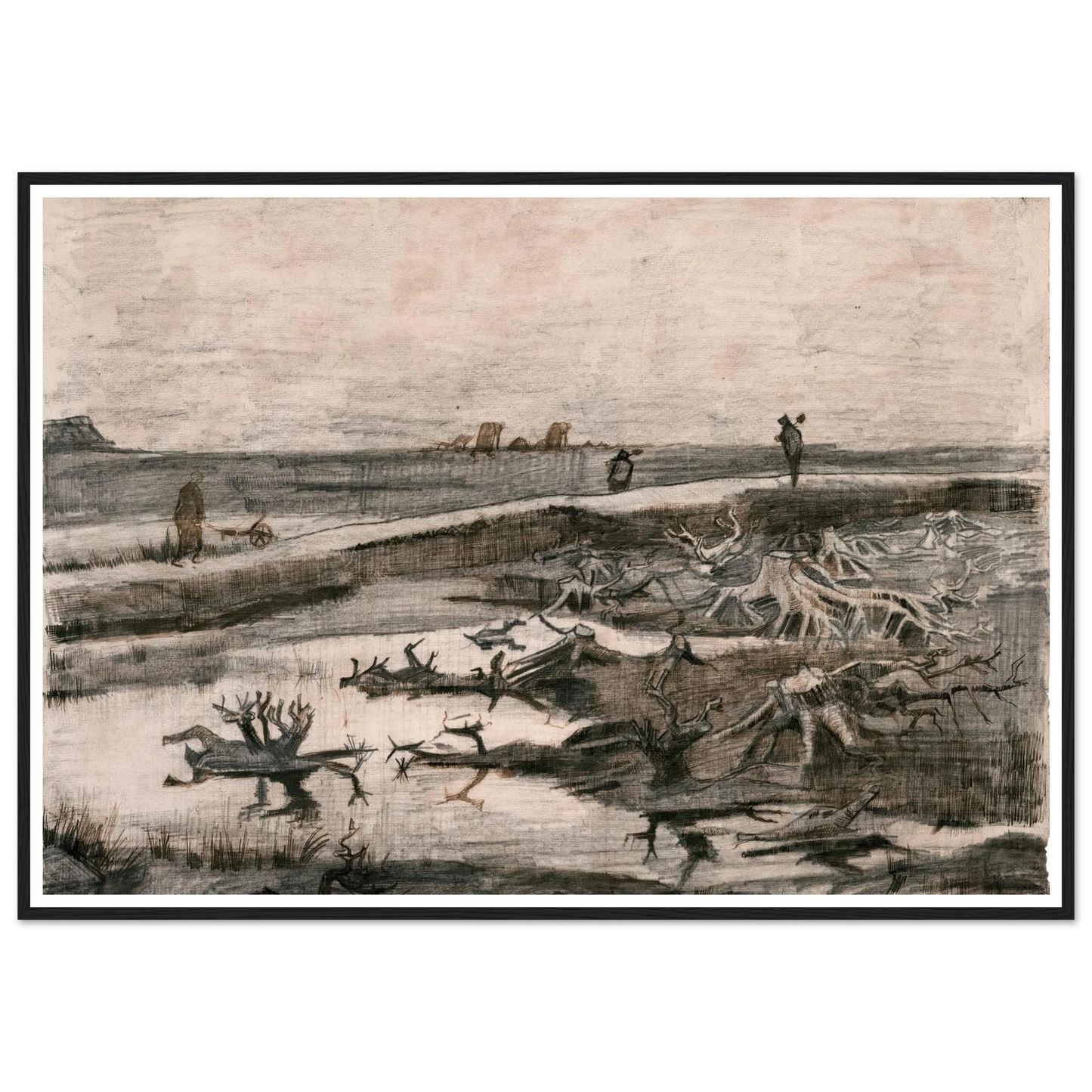 Landscape with Bog Trunks (Travaux aux Champs) (1883) Art Print | Vincent van Gogh-Quipham Collections