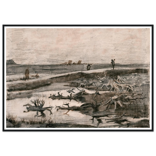 Landscape with Bog Trunks (Travaux aux Champs) (1883) Art Print | Vincent van Gogh-Quipham Collections