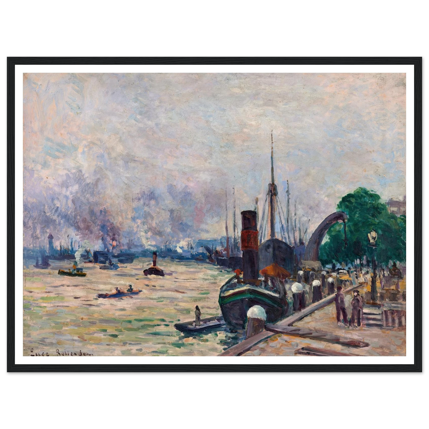 Le port de Rotterdam (1908) Art Print | Maximilien Luce-Quipham Collections
