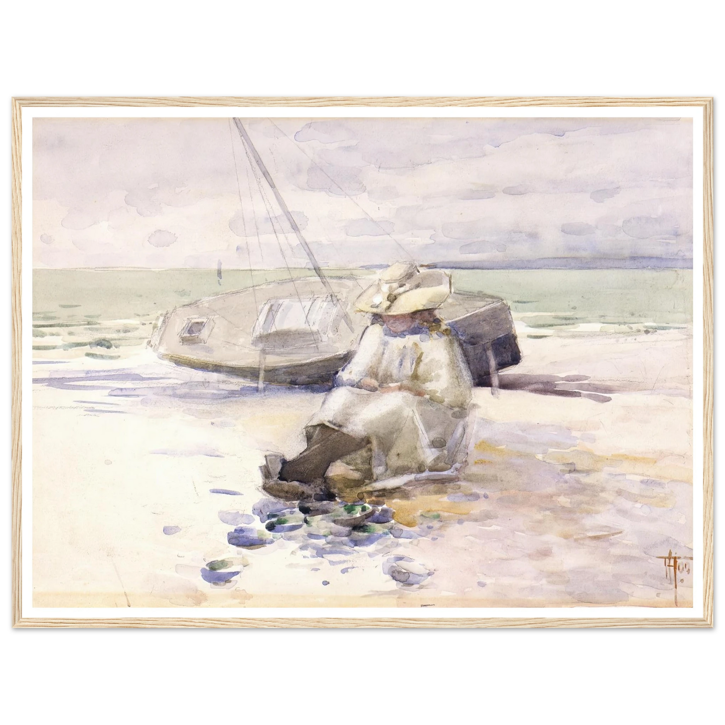 Girl on the beach (1900) Art Print | Frances Hodgkins-Quipham Collections