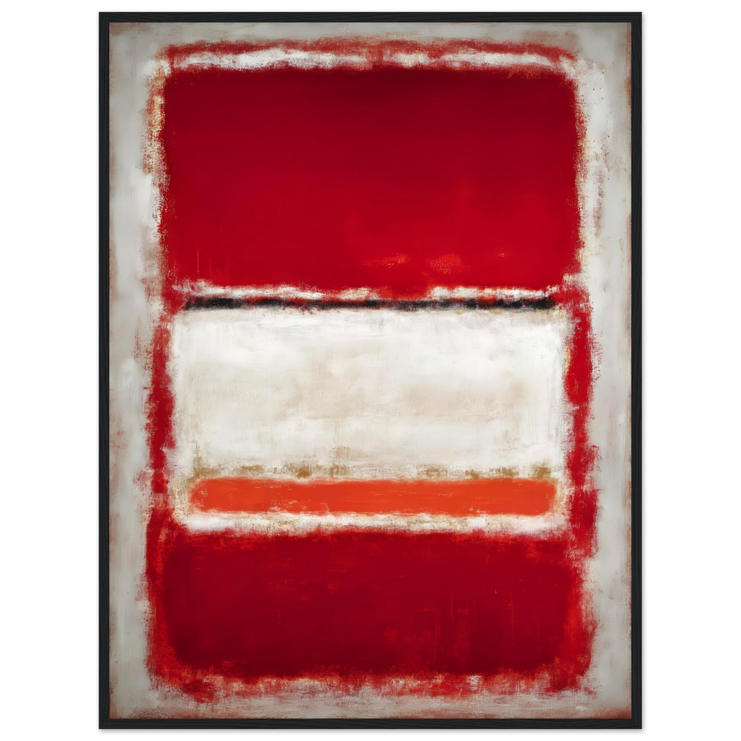 Red and White Blocks - Framed Poster - 30x40 cm / 12x16″ - Black frame
