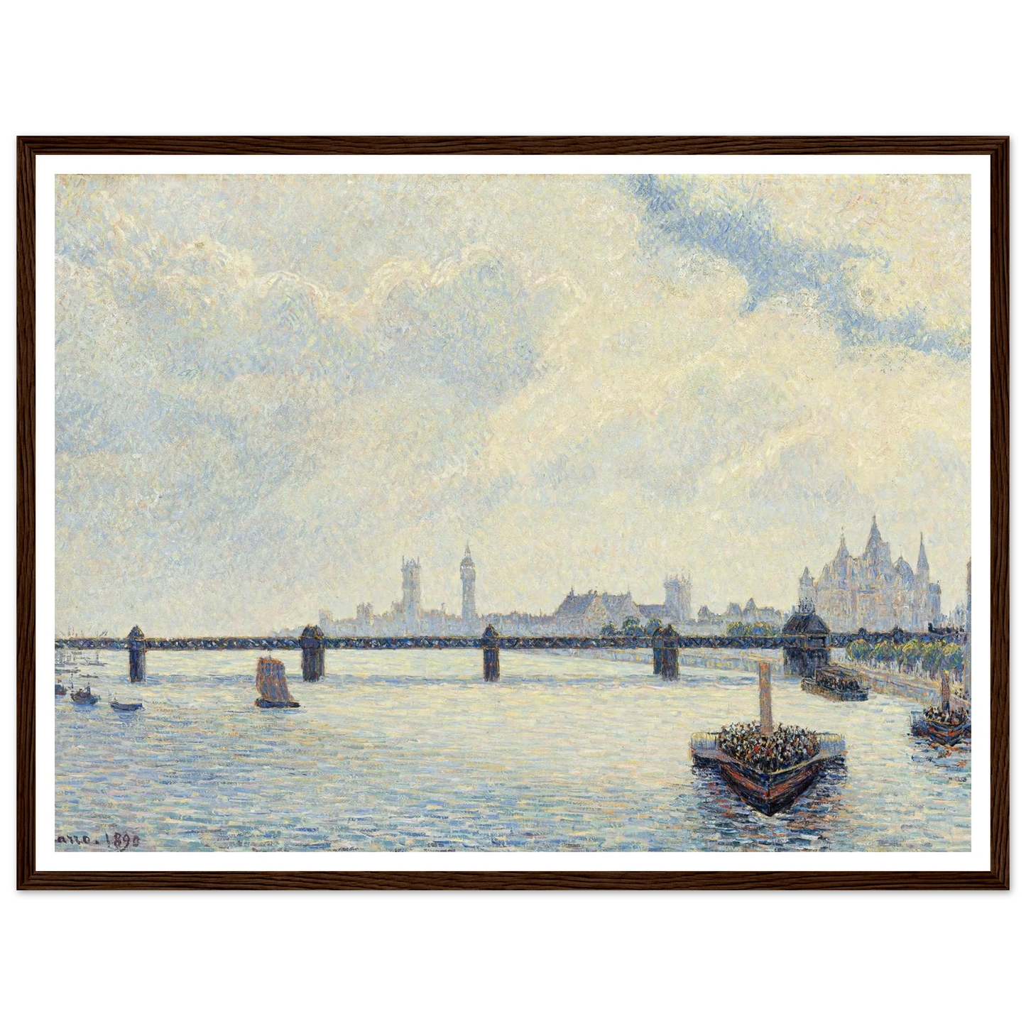 Charing Cross Bridge,London (1890) Art Print | Camille Pissarro-Quipham Collections