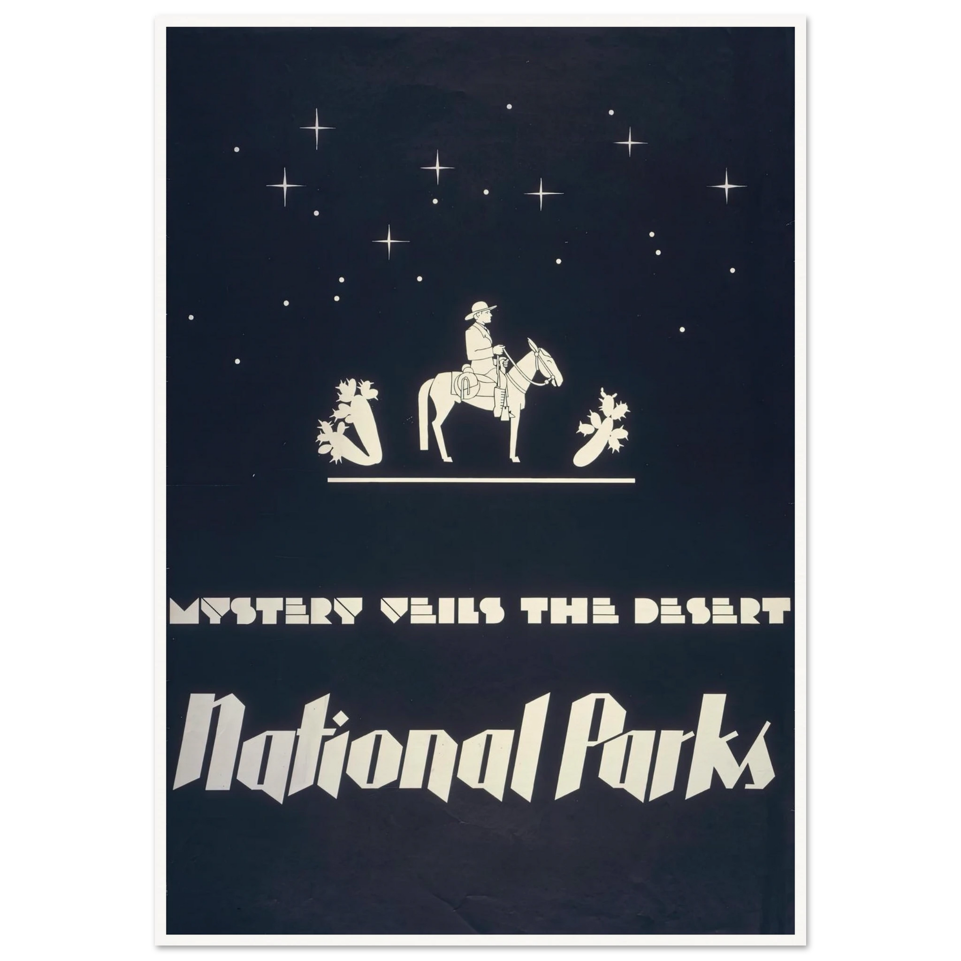 Mystery veils the desert – National parks (1930) Art Print | Dorothy Waugh-Quipham Collections