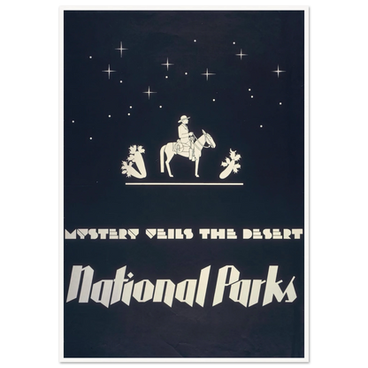 Mystery veils the desert – National parks (1930) Art Print | Dorothy Waugh-Quipham Collections