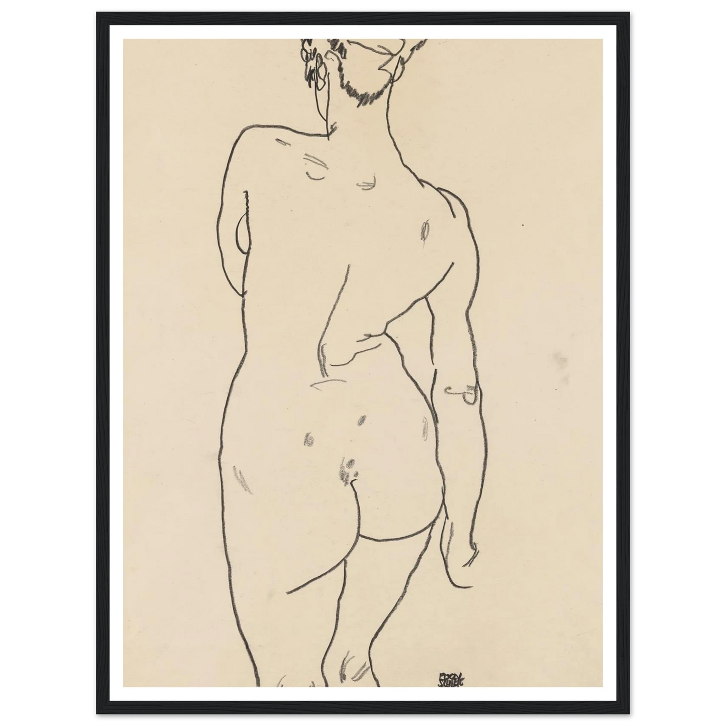 Weiblicher Rückenakt (1998) Art Print | Egon Schiele-Quipham Collections