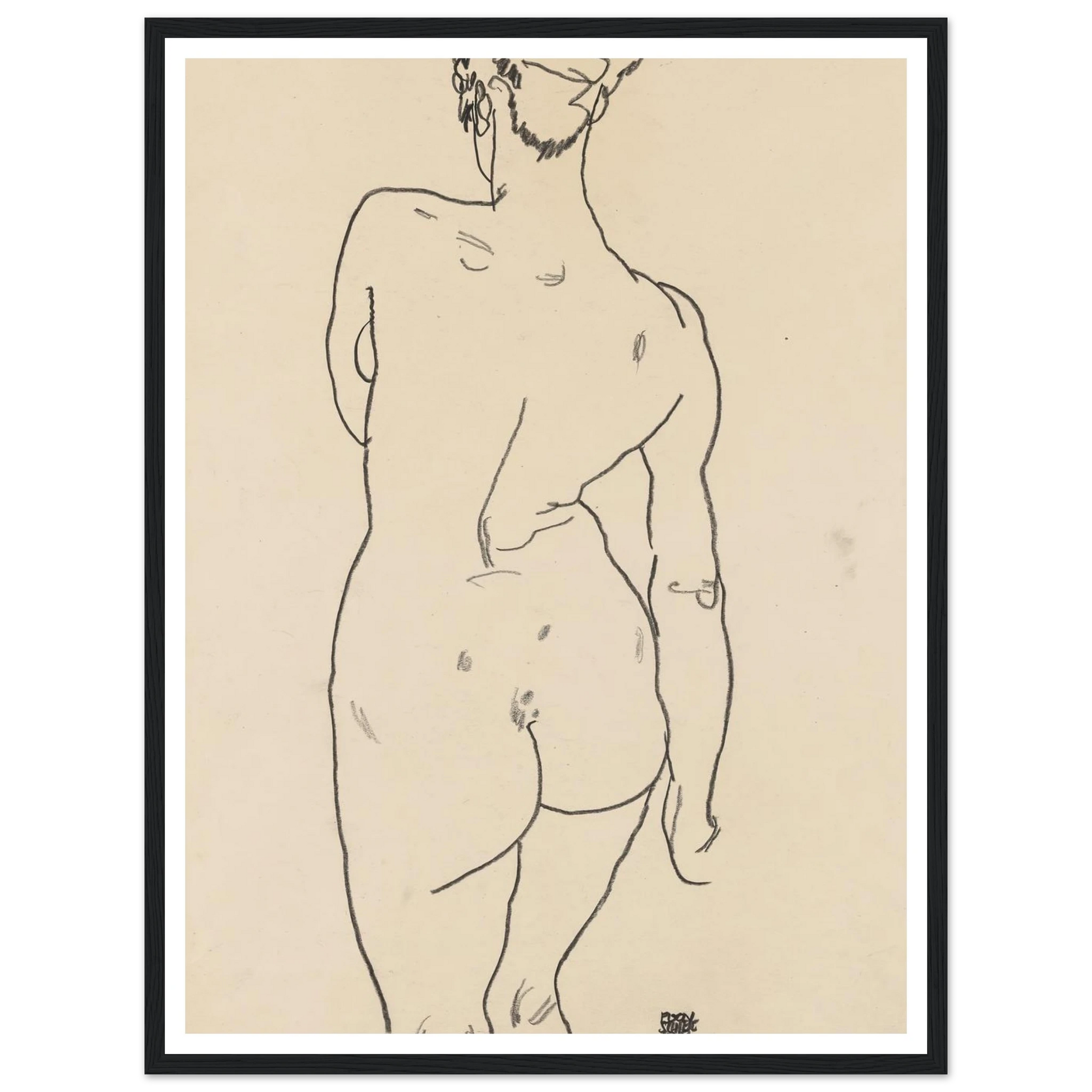 Weiblicher Rückenakt (1998) Art Print | Egon Schiele-Quipham Collections