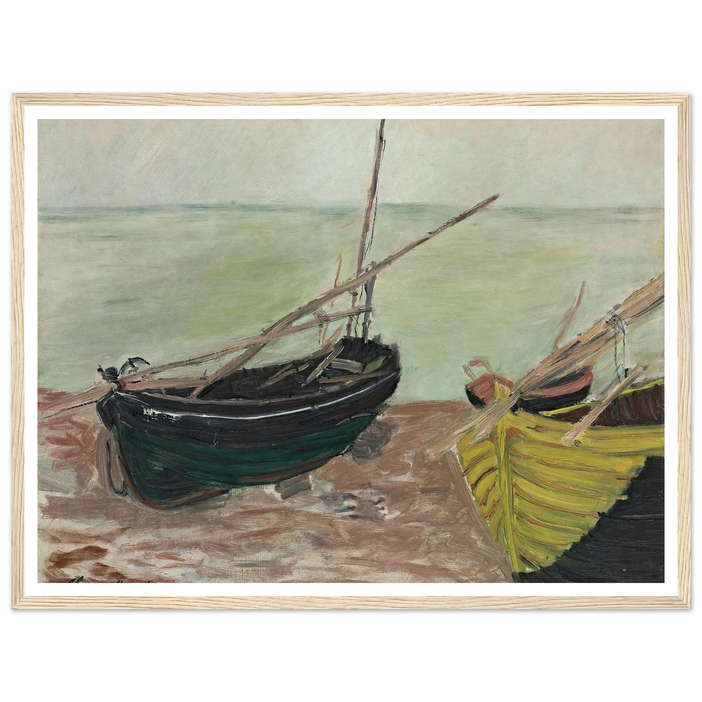 Étude de bateaux sur la plage d’Étretat (1885) Art Print | Claude Monet-Quipham Collections