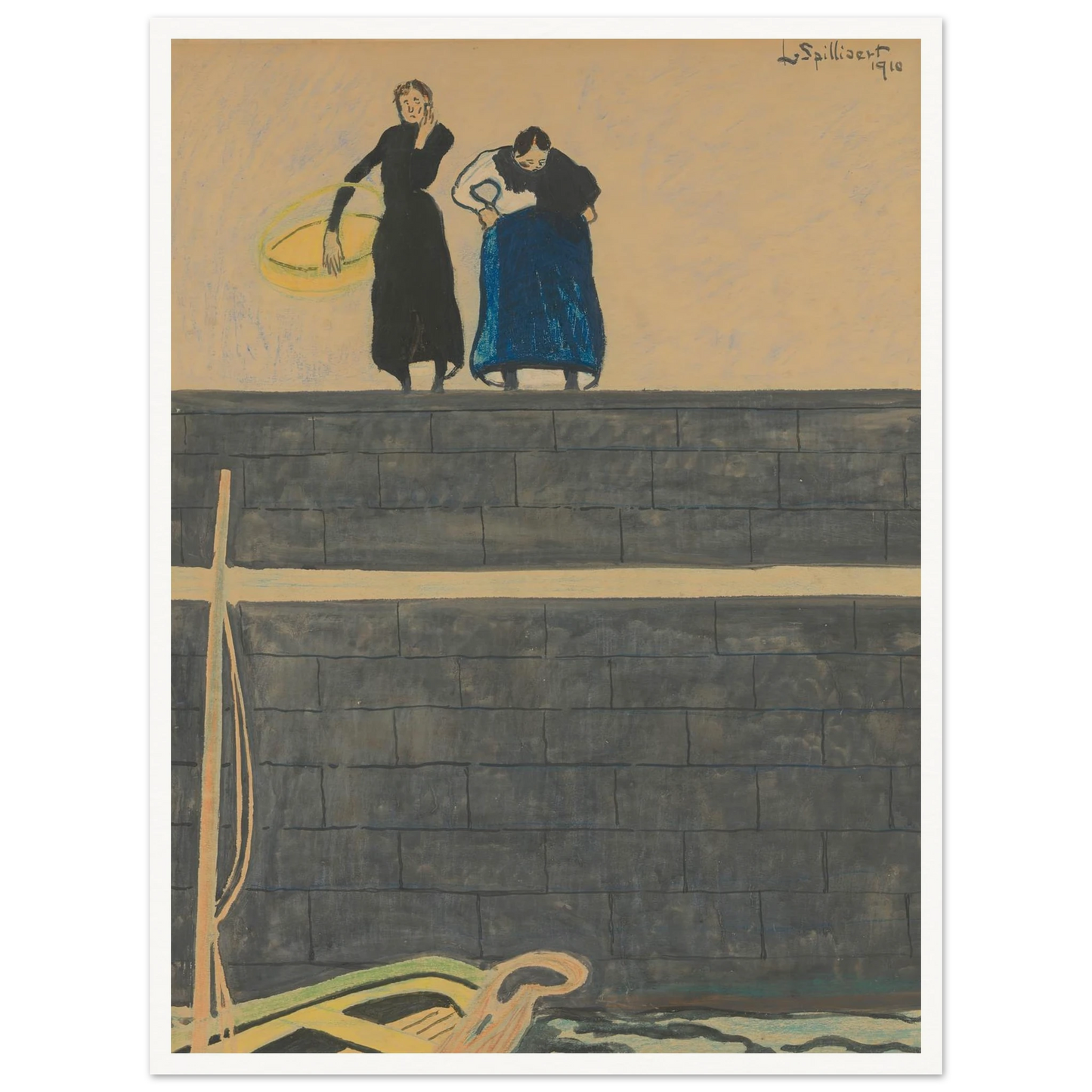 Vissersvrouwen op de kaai (1910) Art Print | Leon Spilliaert-Quipham Collections