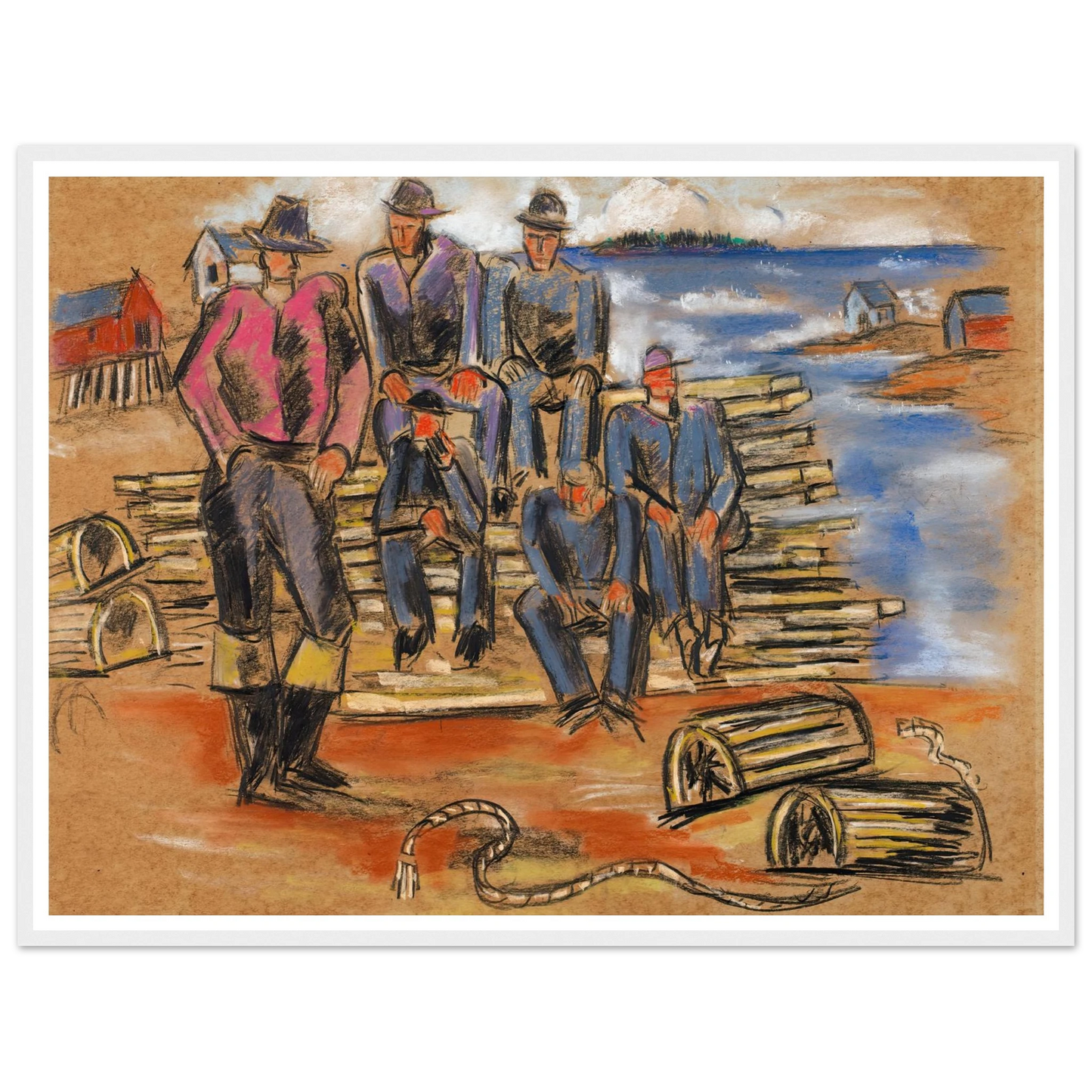 Study for Lobster Fishermen (1940) Art Print | Marsden Hartley-Quipham Collections
