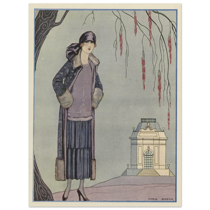 Le Belvédère ; Robe-Manteau, de Worth (1924) Art Print | George Barbier-Quipham Collections