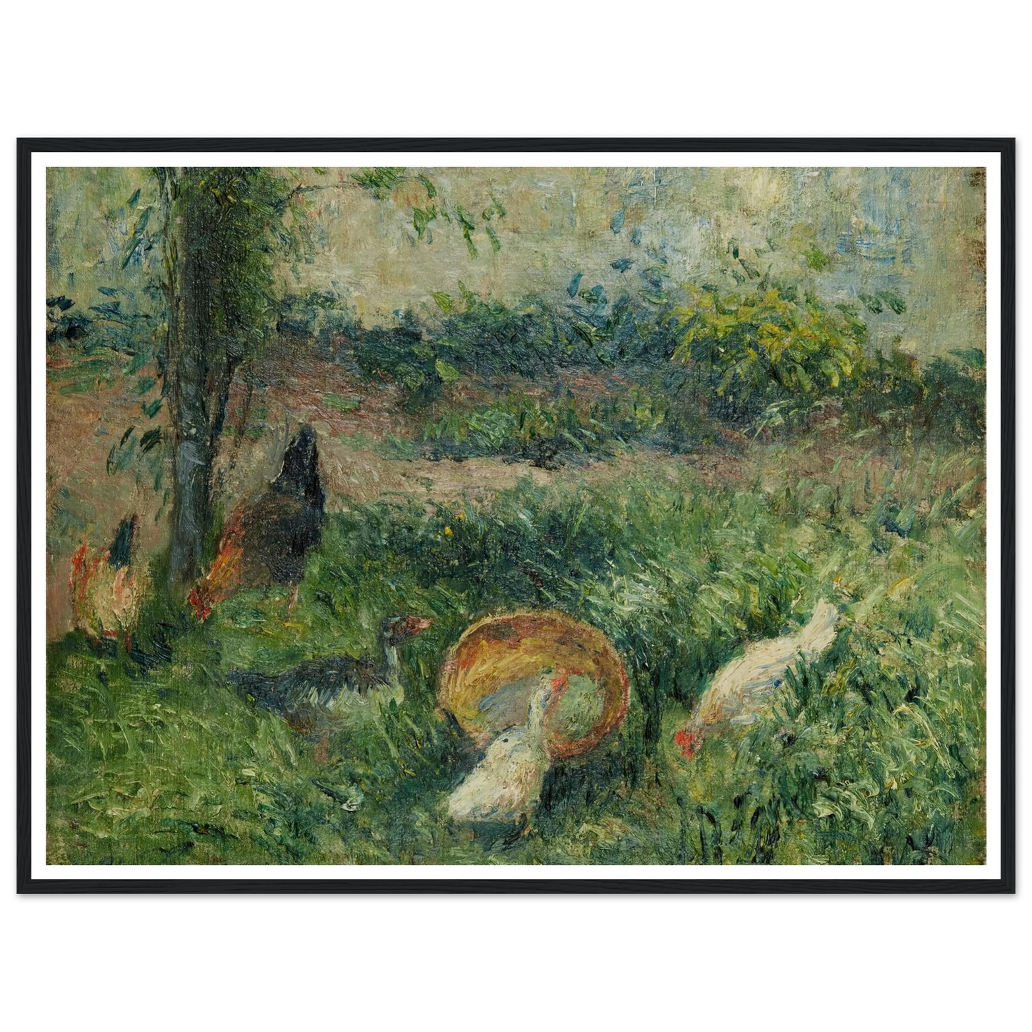Basse-cour avec poules et canards (1876) Art Print | Camille Pissarro-Quipham Collections
