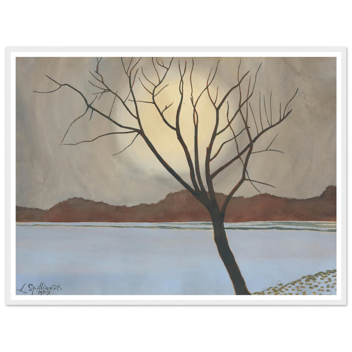 Landschap met boom op het voorplan (from 1929 until 1930) Art Print | Leon Spilliaert-Quipham Collections