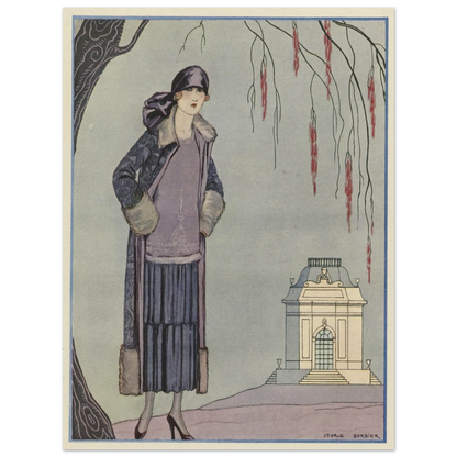 Le Belvédère ; Robe-Manteau, de Worth (1924) Art Print | George Barbier-Quipham Collections