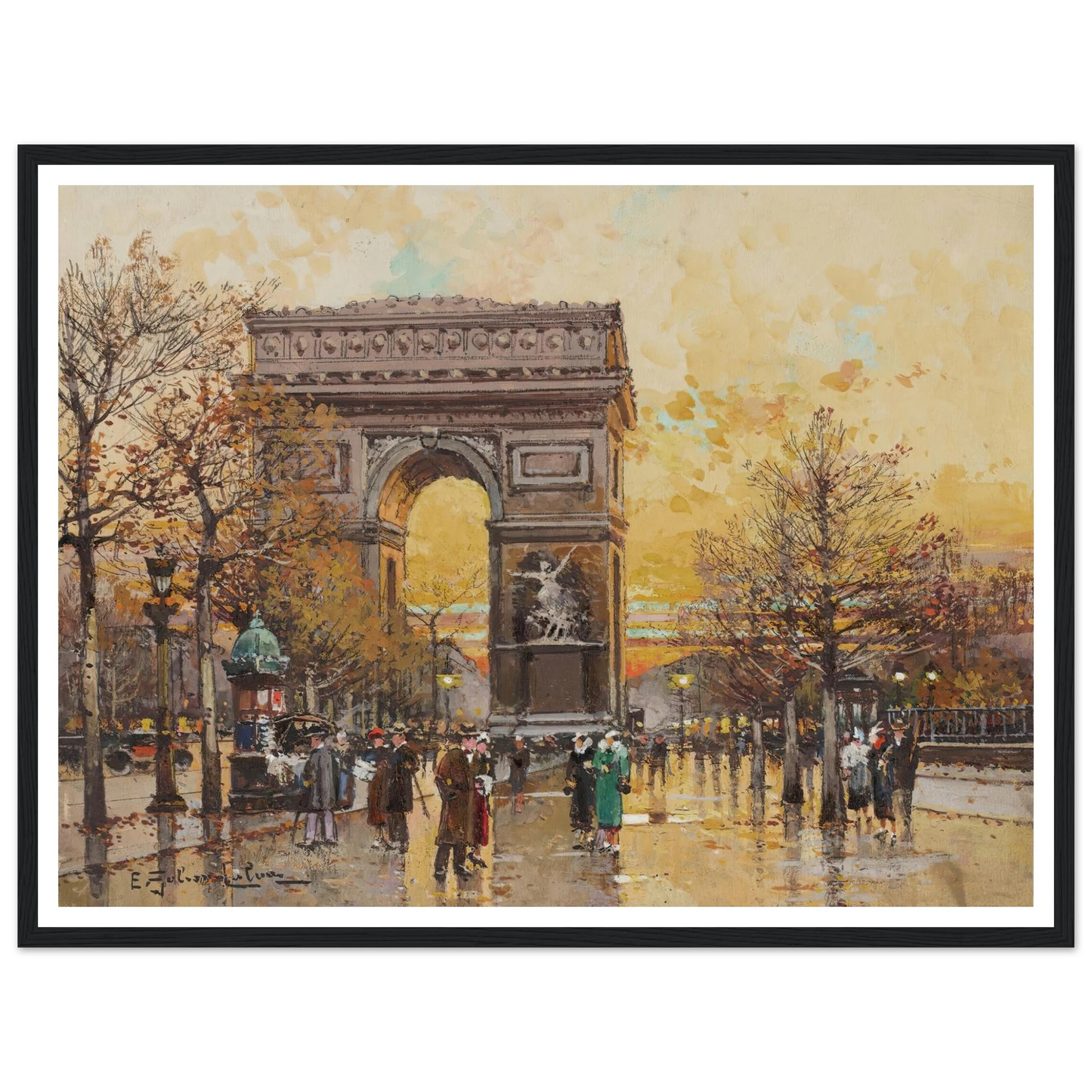 Arc de Triomphe in the Fall Art Print | Eugene Galien Laloue-Quipham Collections