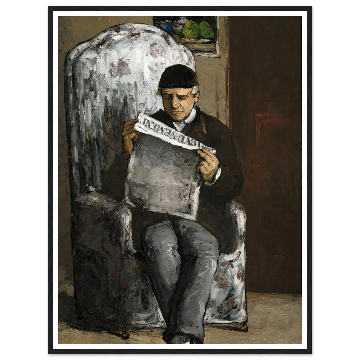 The Artist’s Father,Reading L’Événement (1866) Art Print | Paul Cezanne-Quipham Collections