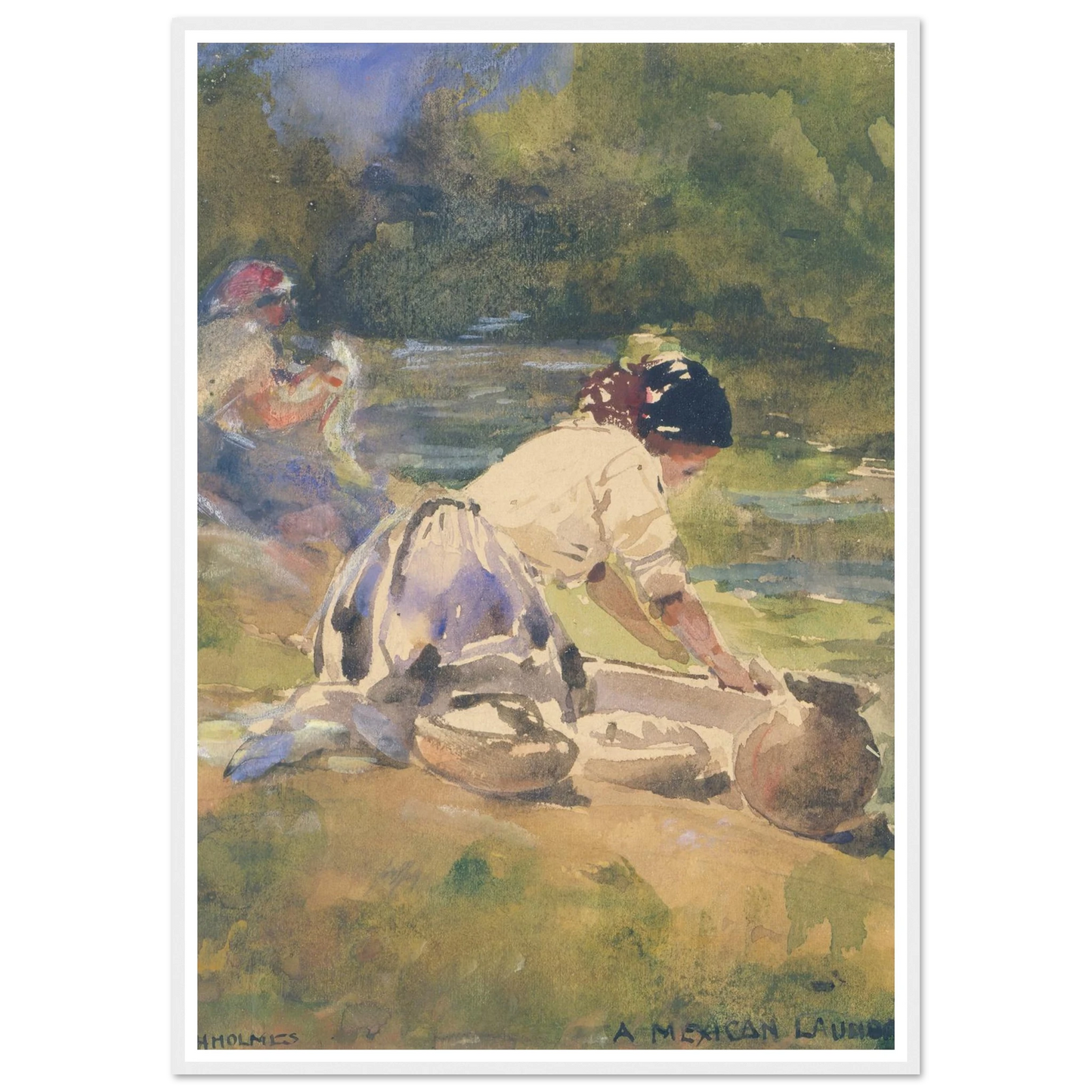 A Mexican Laundry (1895) Art Print | William Henry Holmes-Quipham Collections