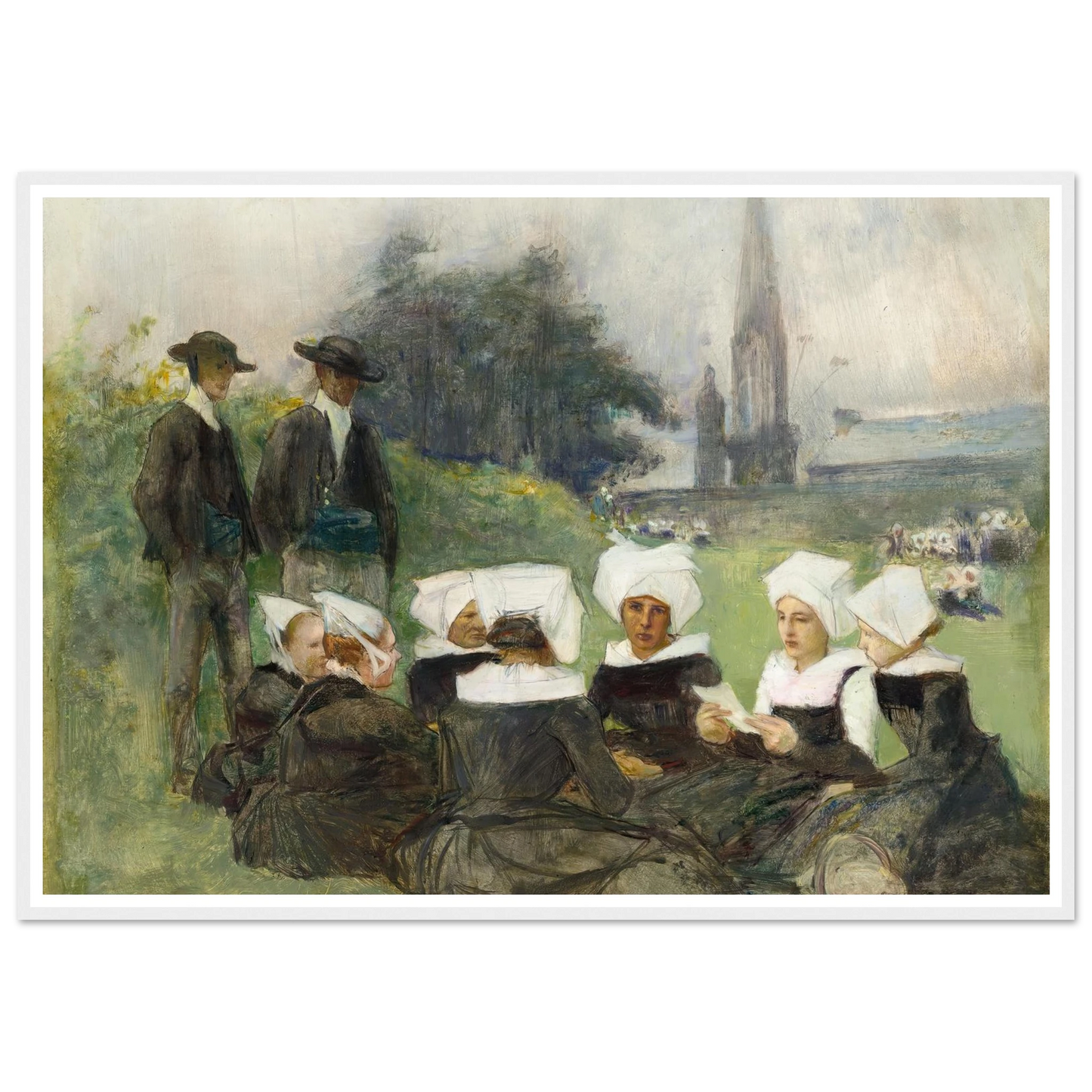 Study for Breton Women at a Pardon (c. 1887) Art Print | Pascal Adolphe Jean Dagnan Bouveret-Quipham Collections