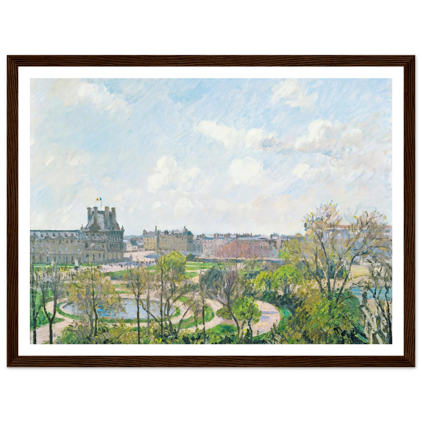 Le Jardin Des Tuileries Et Le Pavillon De Flore, Matin, Printemps (1900) Art Print | Camille Pissarro-Quipham Collections
