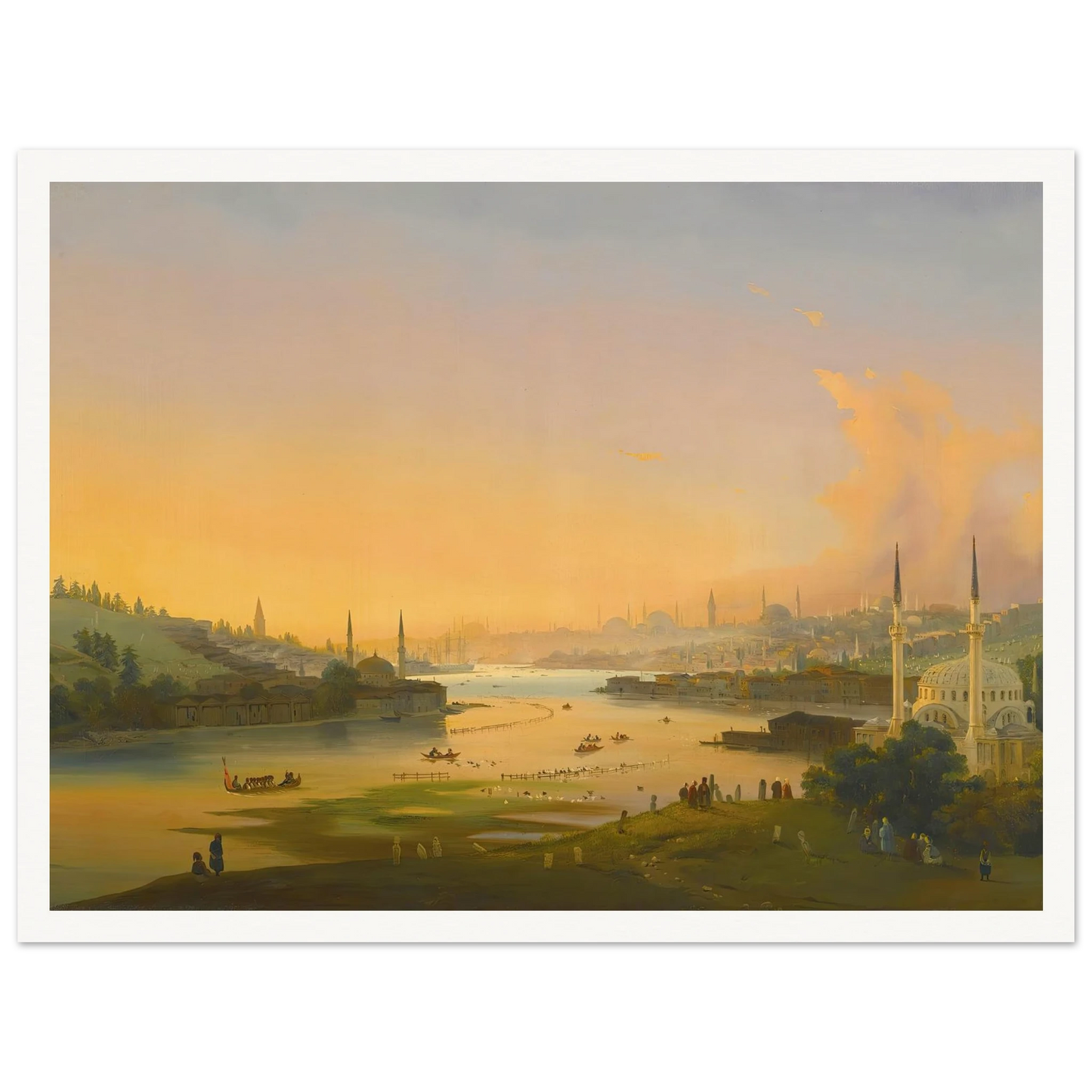 Sunrise Over The Golden Horn (1844) Art Print | Ippolito Caffi-Quipham Collections
