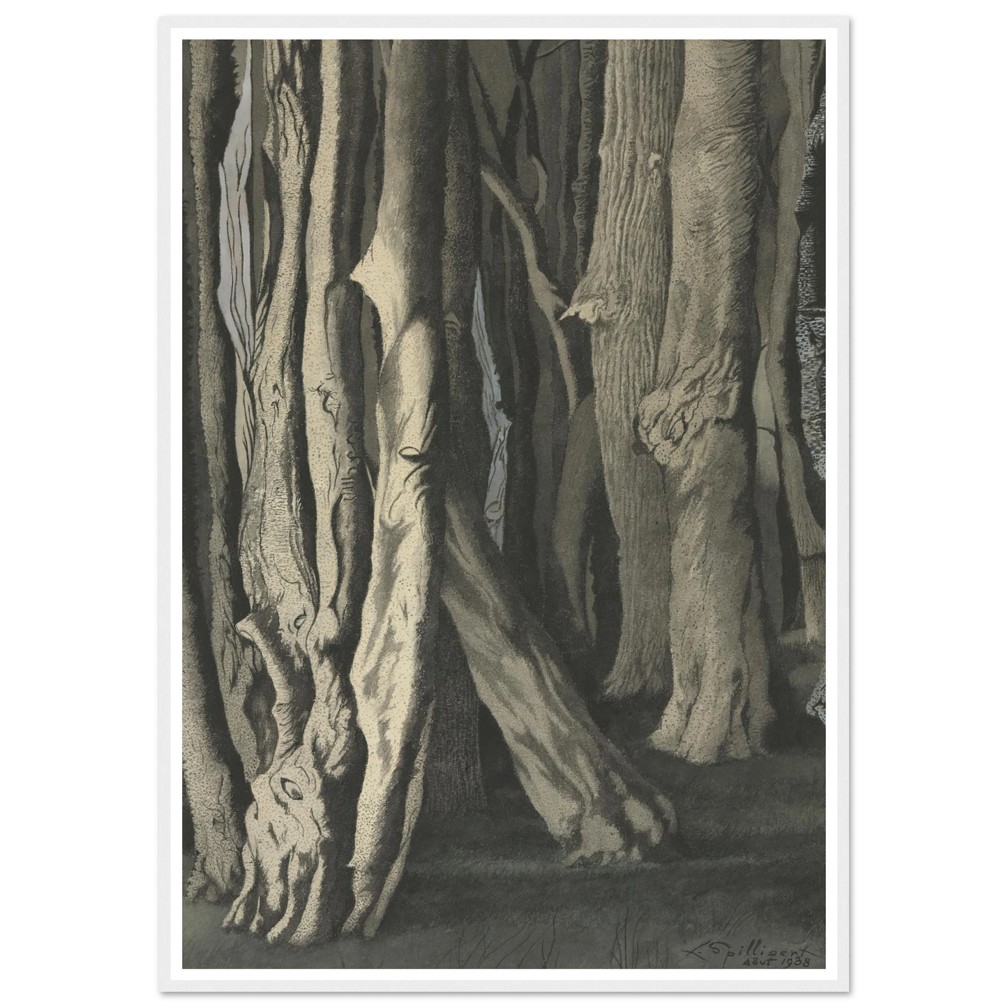 Bomen (Knoestige boomstammen) (1938) Art Print | Leon Spilliaert-Quipham Collections