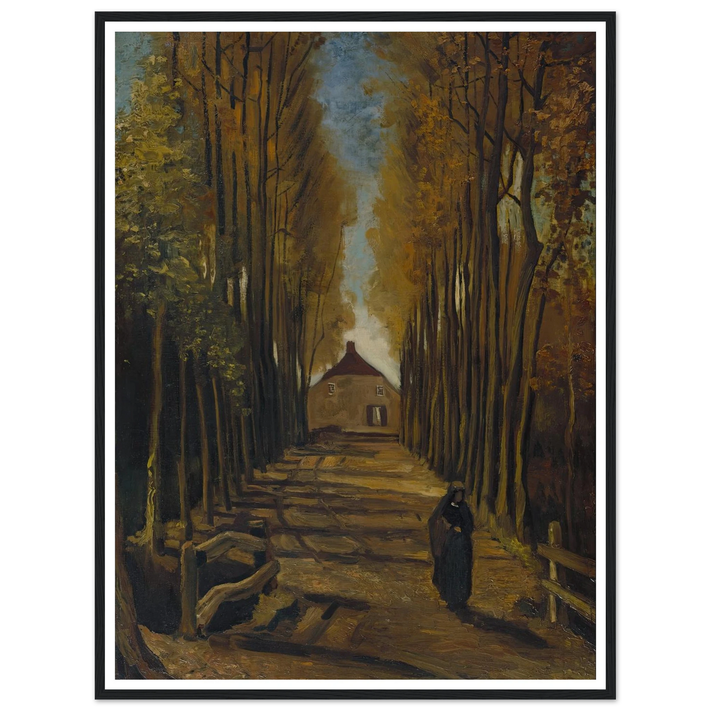 Avenue of Poplars in Autumn (1884) Art Print | Vincent van Gogh-Quipham Collections