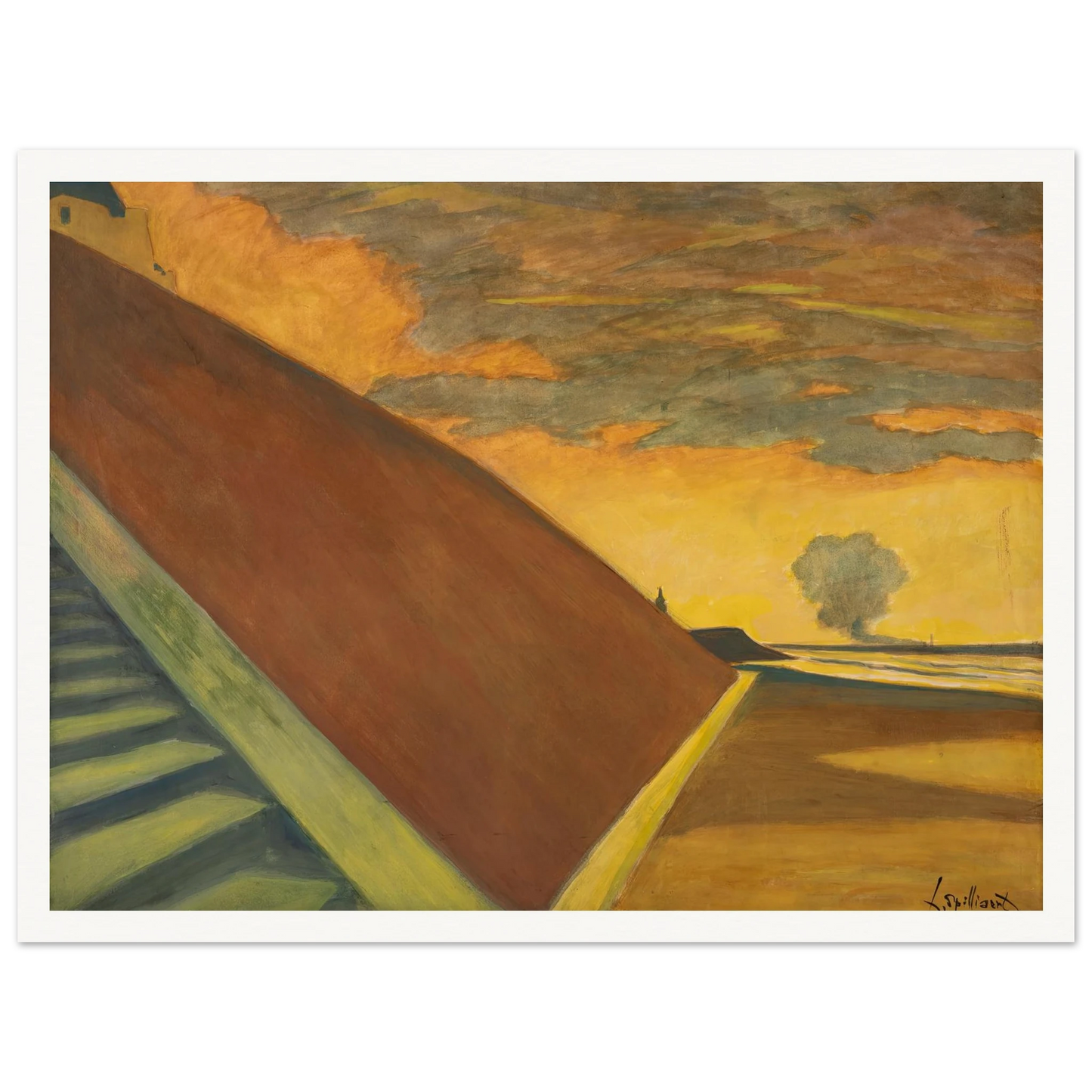 L’escalier, crépuscule jaune (1922) Art Print | Leon Spilliaert-Quipham Collections