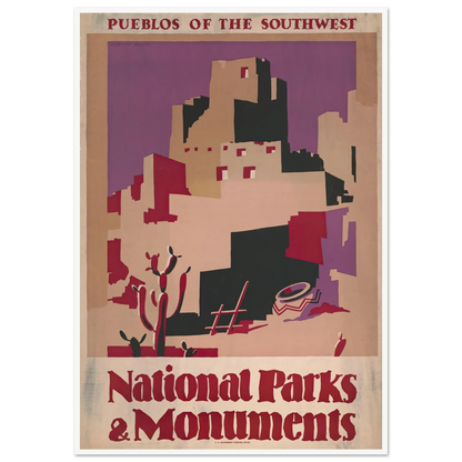 National parks and monuments Pueblos of the southwest (1930) Art Print | Dorothy Waugh-Quipham Collections