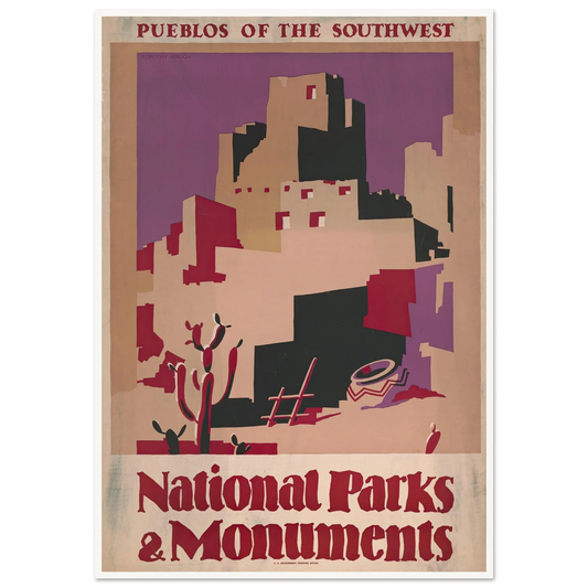 National parks and monuments Pueblos of the southwest (1930) Art Print | Dorothy Waugh-Quipham Collections