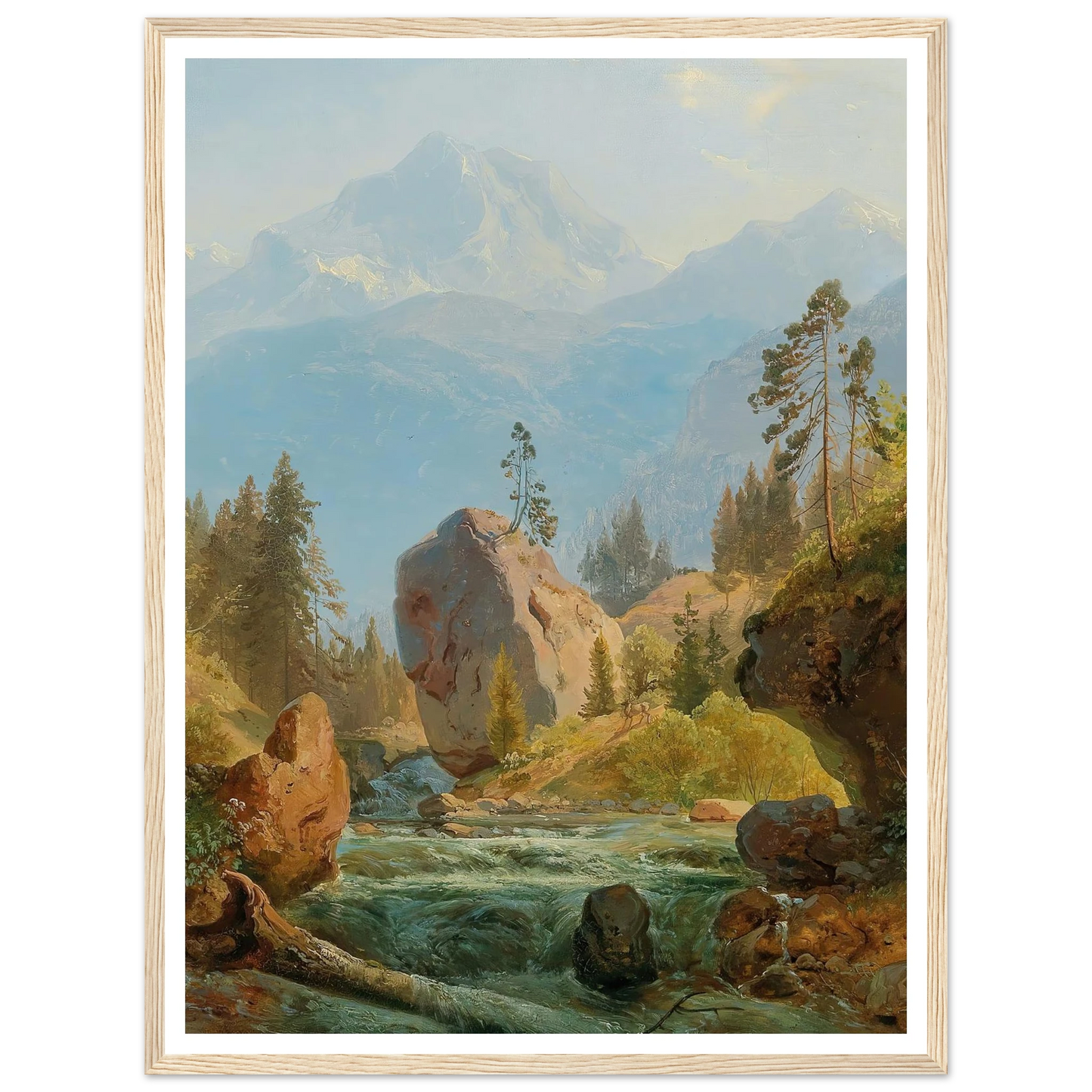 A Mountain Landscape With Creek Art Print | Albert Zimmermann-Quipham Collections