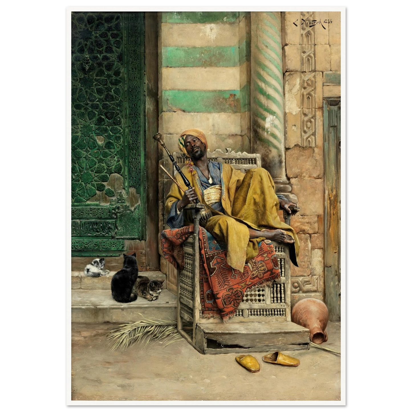 The Goza Smoker (1884) Art Print | Ludwig Deutsch-Quipham Collections