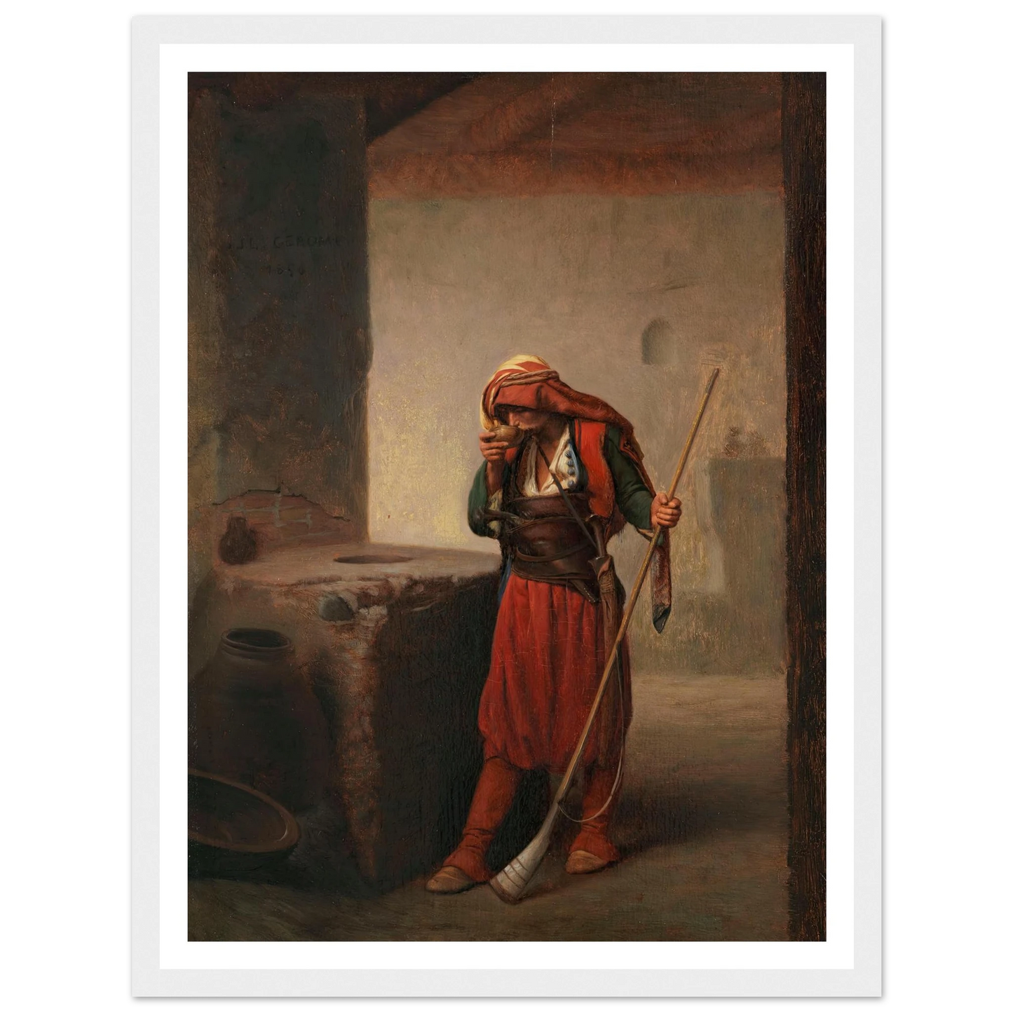 Arnaute buvant (1856) Art Print | Jean Leon Gerome-Quipham Collections