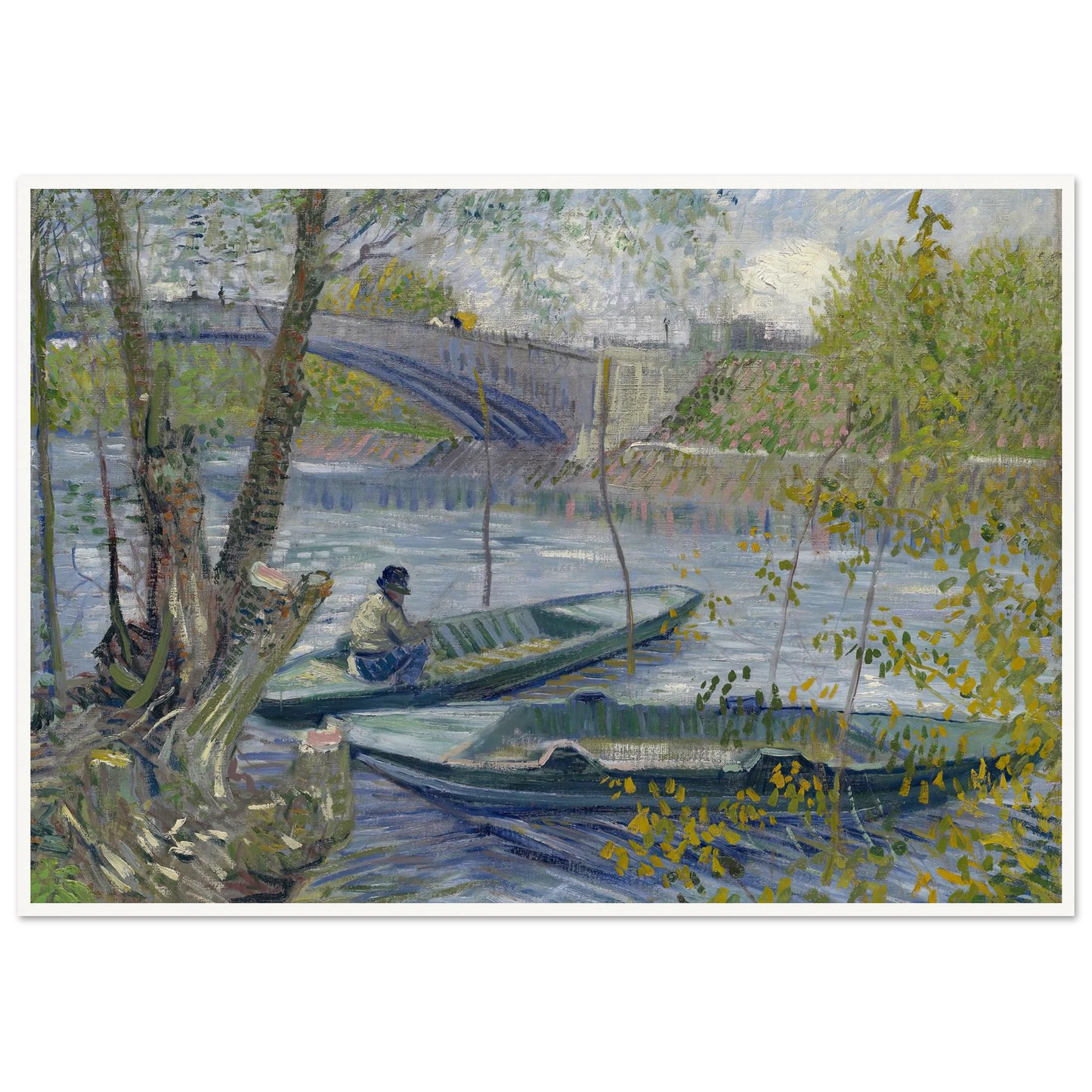Fishing in Spring, the Pont de Clichy (Asnières) (1887) Art Print | Vincent van Gogh-Quipham Collections