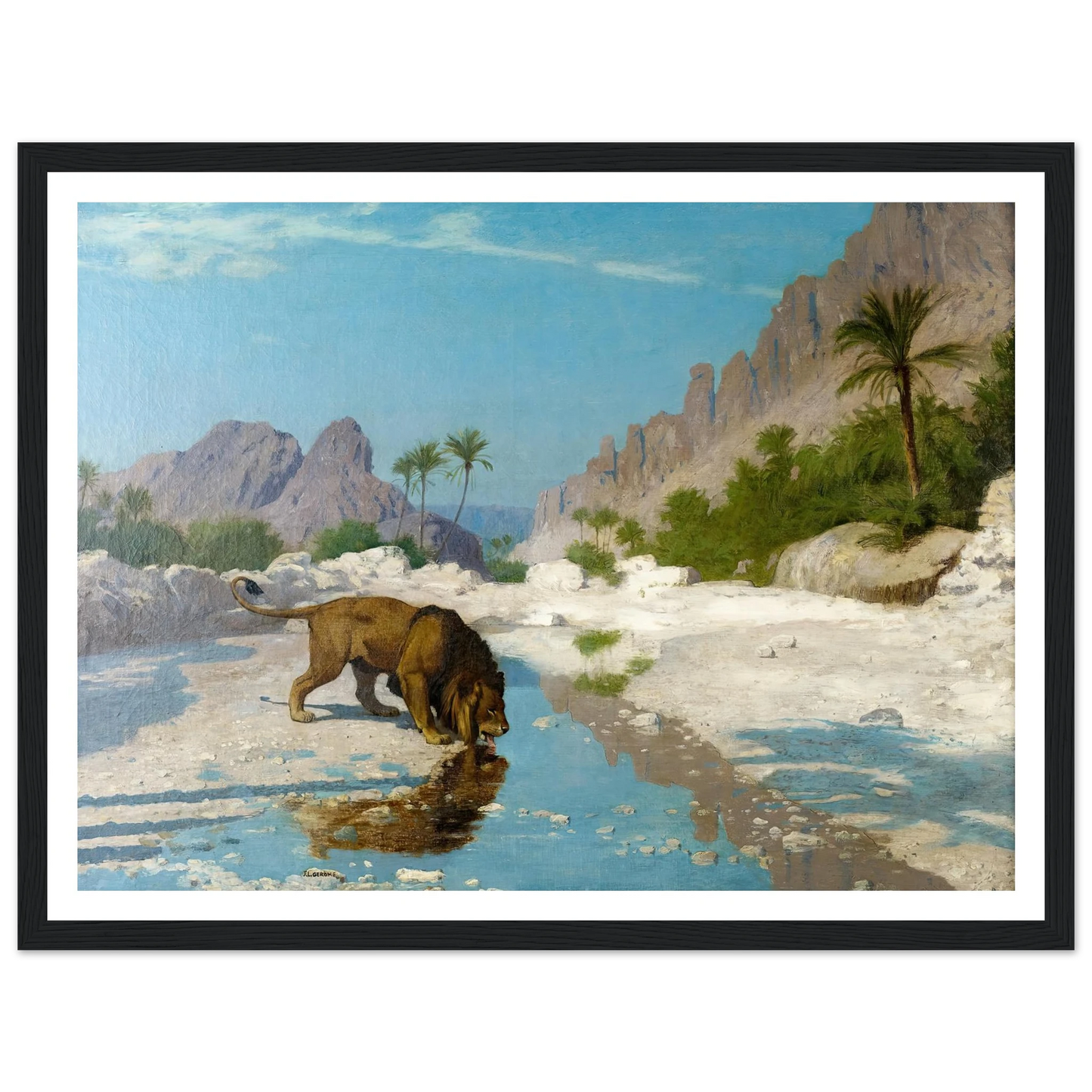 Lion in the Desert (circa 1885) Art Print | Jean Leon Gerome-Quipham Collections