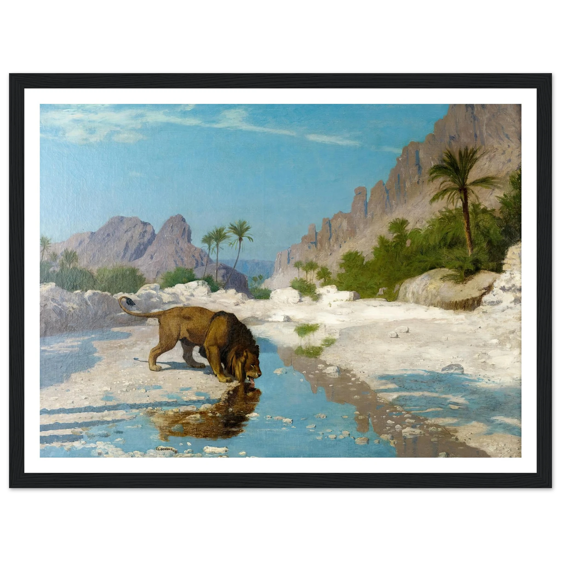Lion in the Desert (circa 1885) Art Print | Jean Leon Gerome-Quipham Collections
