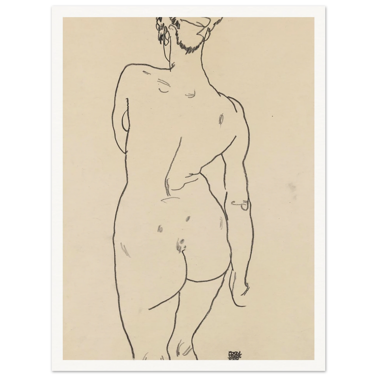 Weiblicher Rückenakt (1998) Art Print | Egon Schiele-Quipham Collections